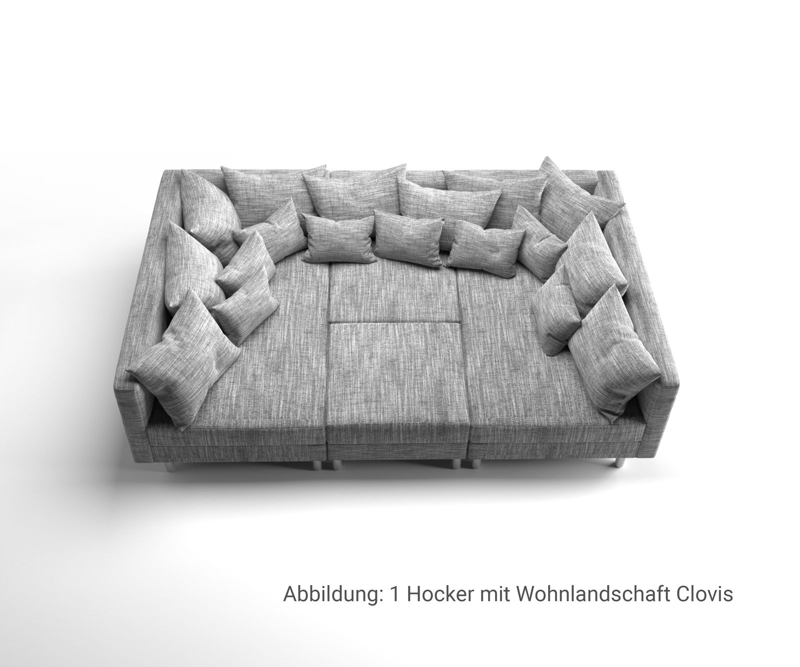 Hocker Clovis B98 x T83 Hellgrau Modul Strukturstoff 6 Hocker Clovis B98 x T83 Hellgrau Modul Strukturstoff 6
