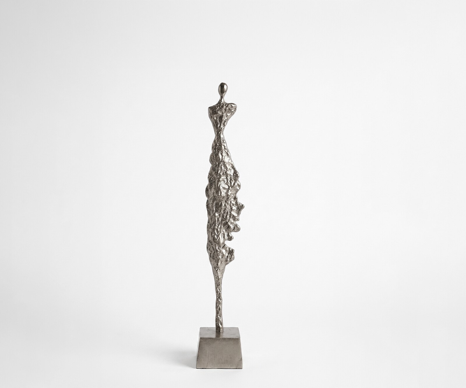 Figur Serina B14 x T14 x H85 cm Aluminium Platin Handgemacht