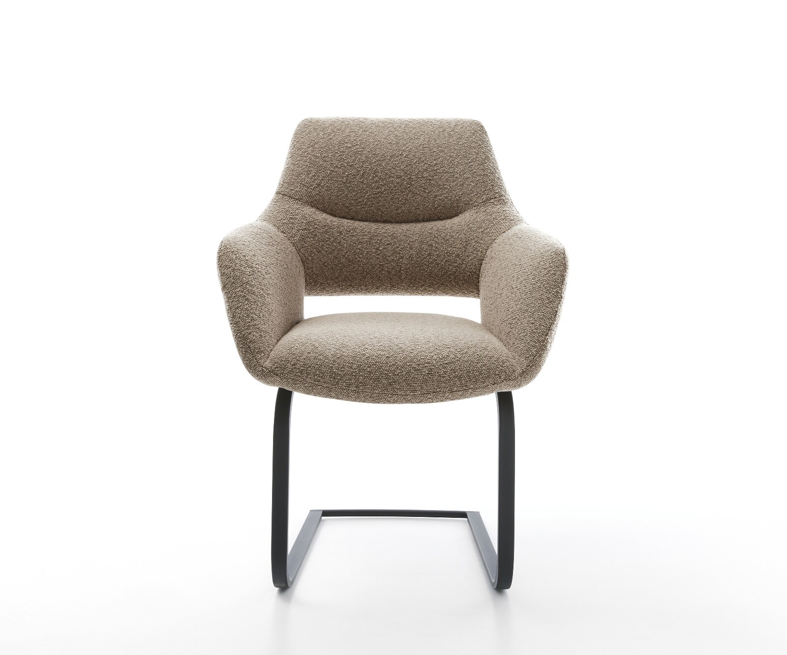 Cantilever Yago-Flex avec accoudoirs bouclé boue pied cantilever plat noir ressorts ensachés 1