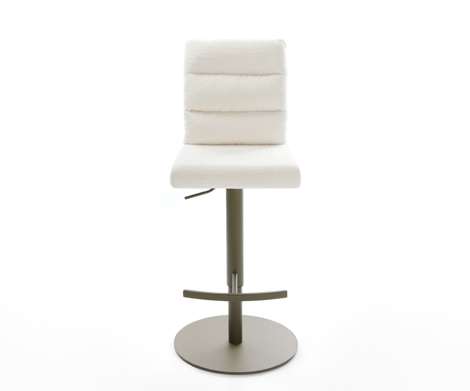 Chaise-de-bar Pela-Flex Bouclé doux Beige Pied pivotant réglable en hauteur couleur titane Couleur titane 2