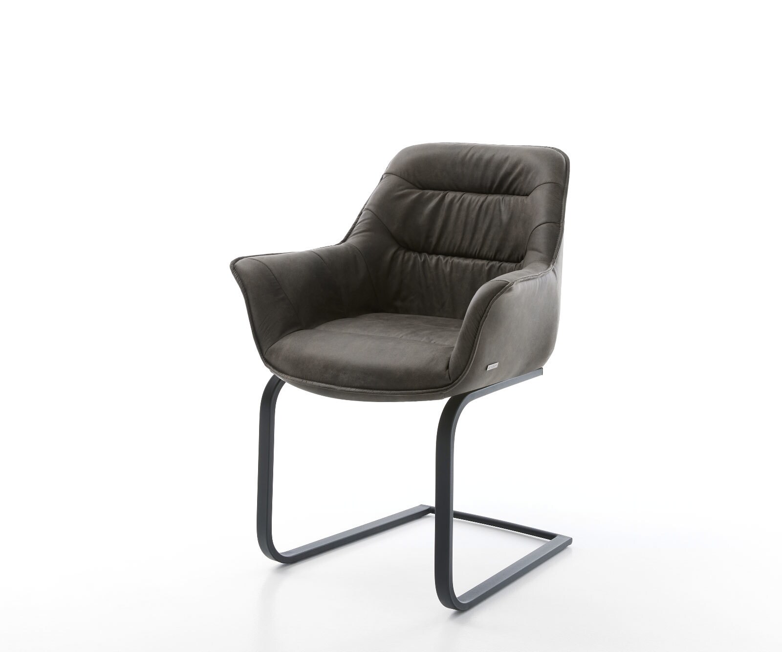 Schwingstuhl Kaira-Flex Anthrazit Vintage Freischwinger flach Schwarz