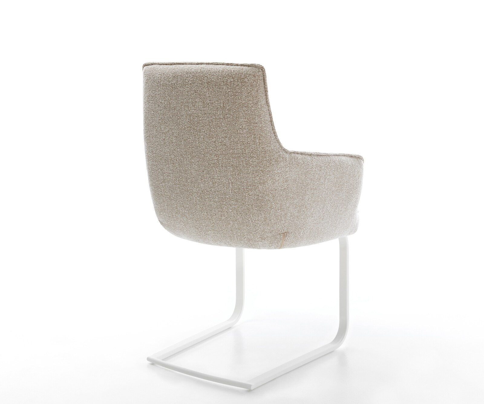 Cantilever Heira-Flex avec accoudoirs tissu tissé doux beige pied cantilever plat blanc resorts ensachés 5