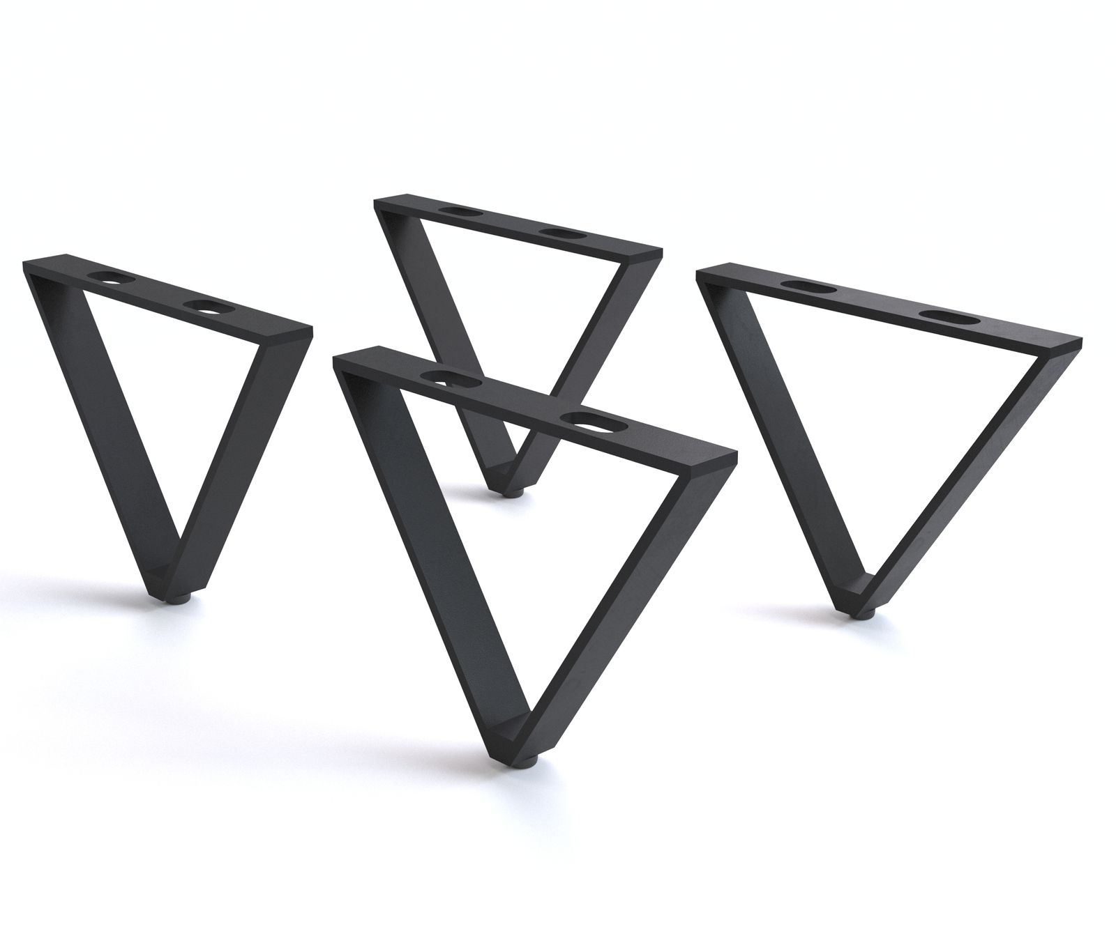 Fuß V-Form 15 cm Metall Schwarz für alle Möbelarten (4er Set)