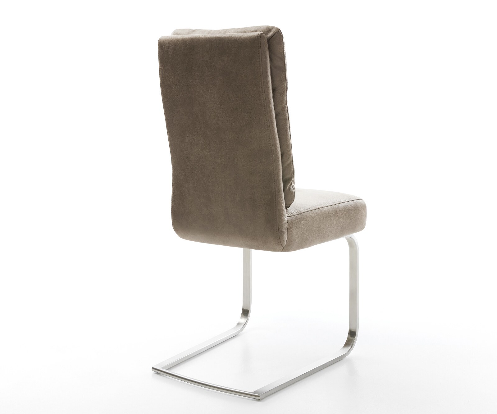 Cantilever Pela-Flex microvelours taupe vintage pied cantilever plat acier inoxydable brossé ressorts ensachés 5