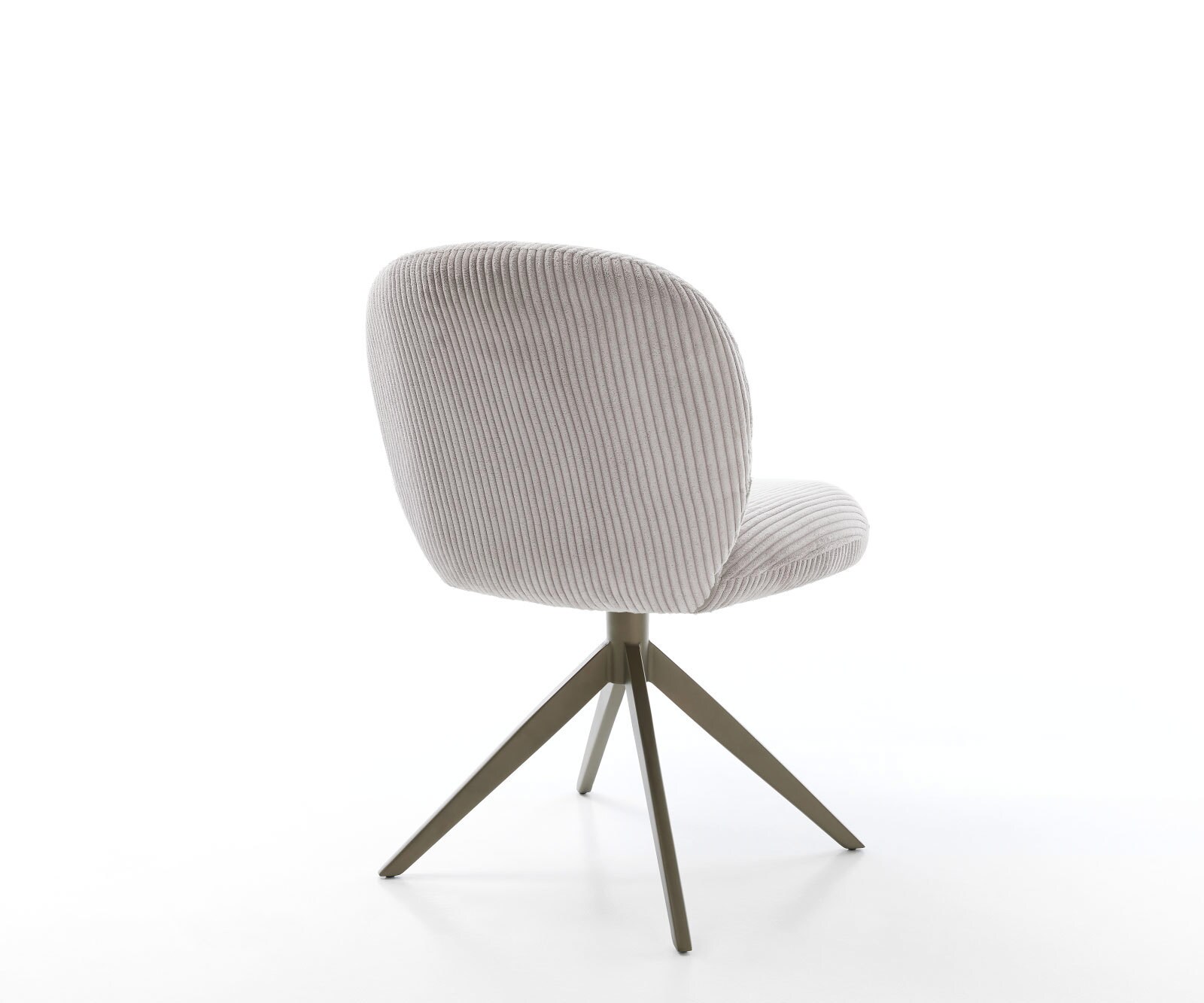 Chaise-pivotante Nube-Flex côtelé gris argenté pied croisé large aspect titane pivotement sur 360° ressorts ensachés 5
