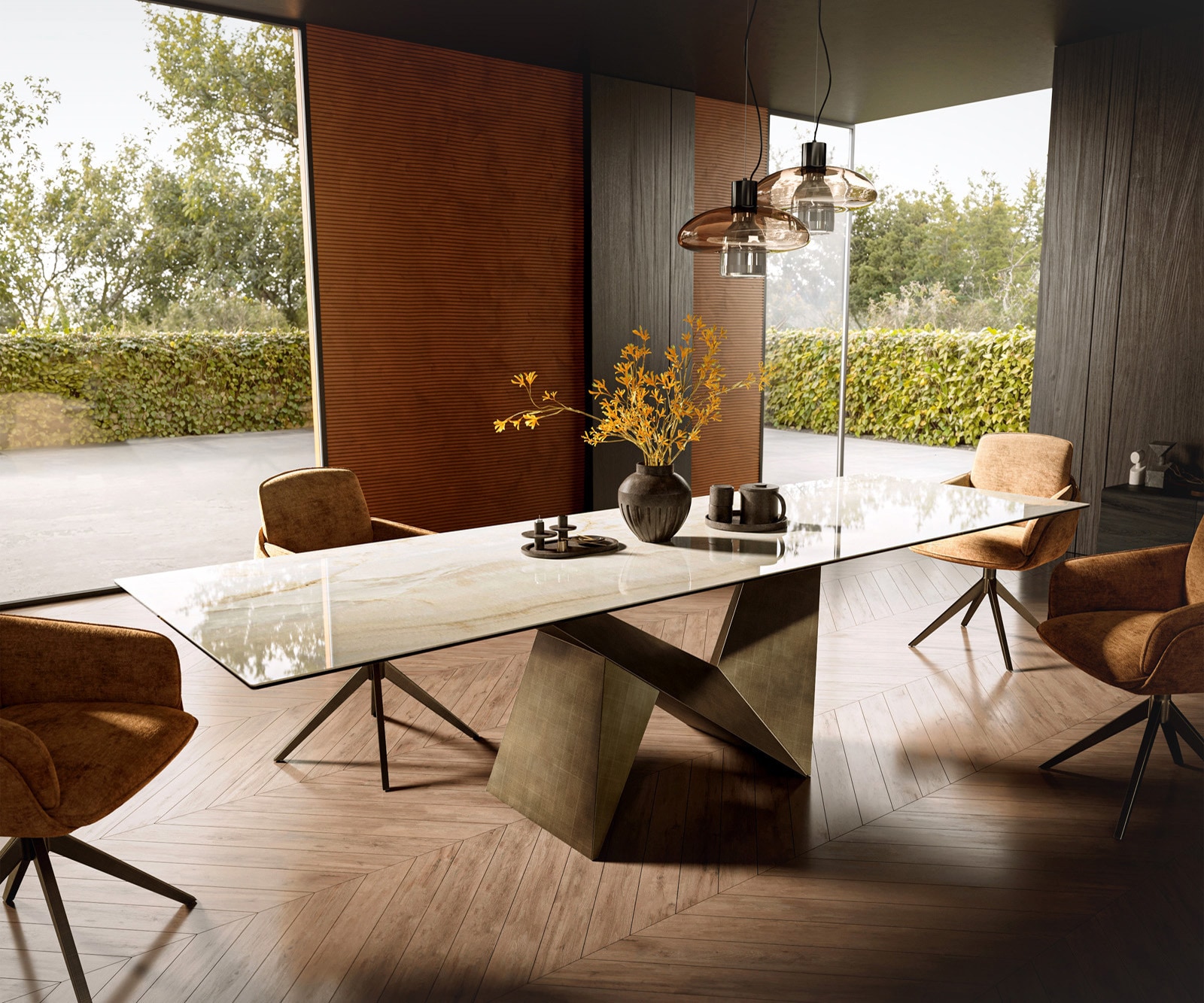 Esstisch Edge 300x100 Keramik Laminam® Onice Oro Origami Metallic Gold 1 Esstisch Edge 300x100 Keramik Laminam® Onice Oro Origami Metallic Gold 1