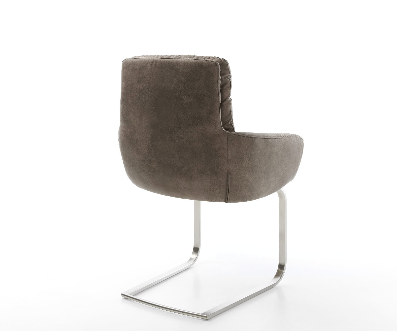 Freischwinger Abelia-Flex mit Armlehnen Mikrofaser Taupe Vintage Freischwinger flach Edelstahl 4 Freischwinger Abelia-Flex mit Armlehnen Mikrofaser Taupe Vintage Freischwinger flach Edelstahl 4