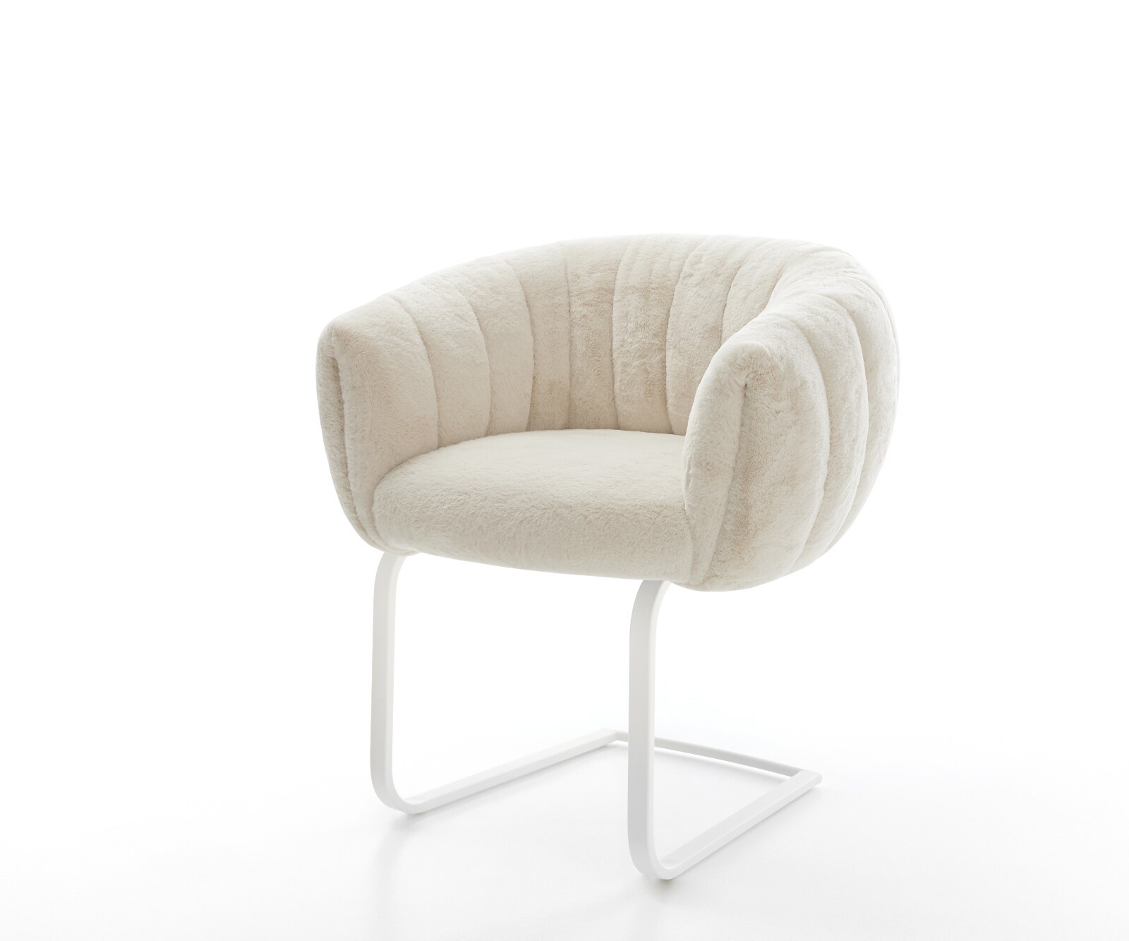 Cantilever Jada-Flex peluche crème-blanc pied cantilever plat blanc ressorts ensachés 1