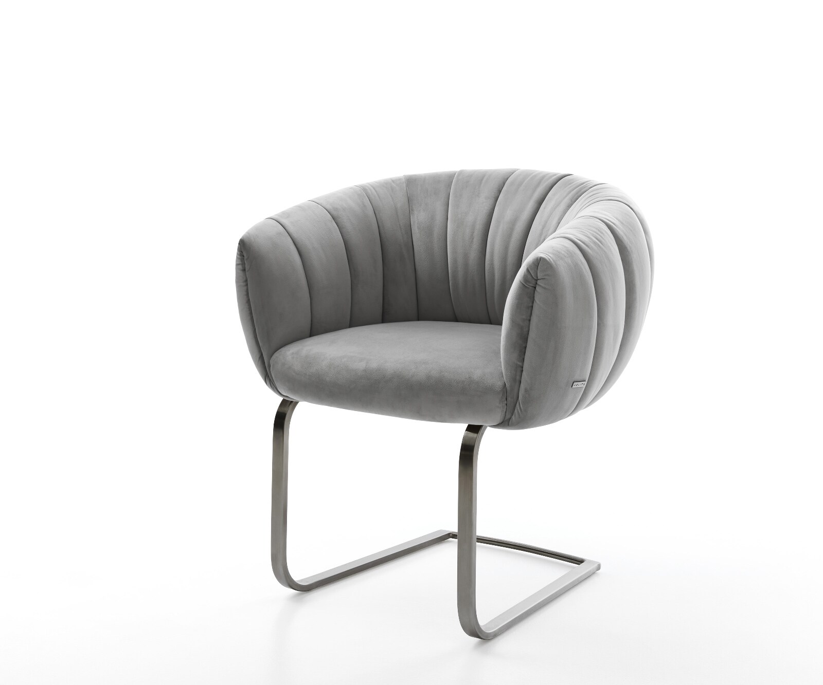 Freischwinger Jada-Flex Samt Grau Freischwinger flach Graphit Taschenfederkern