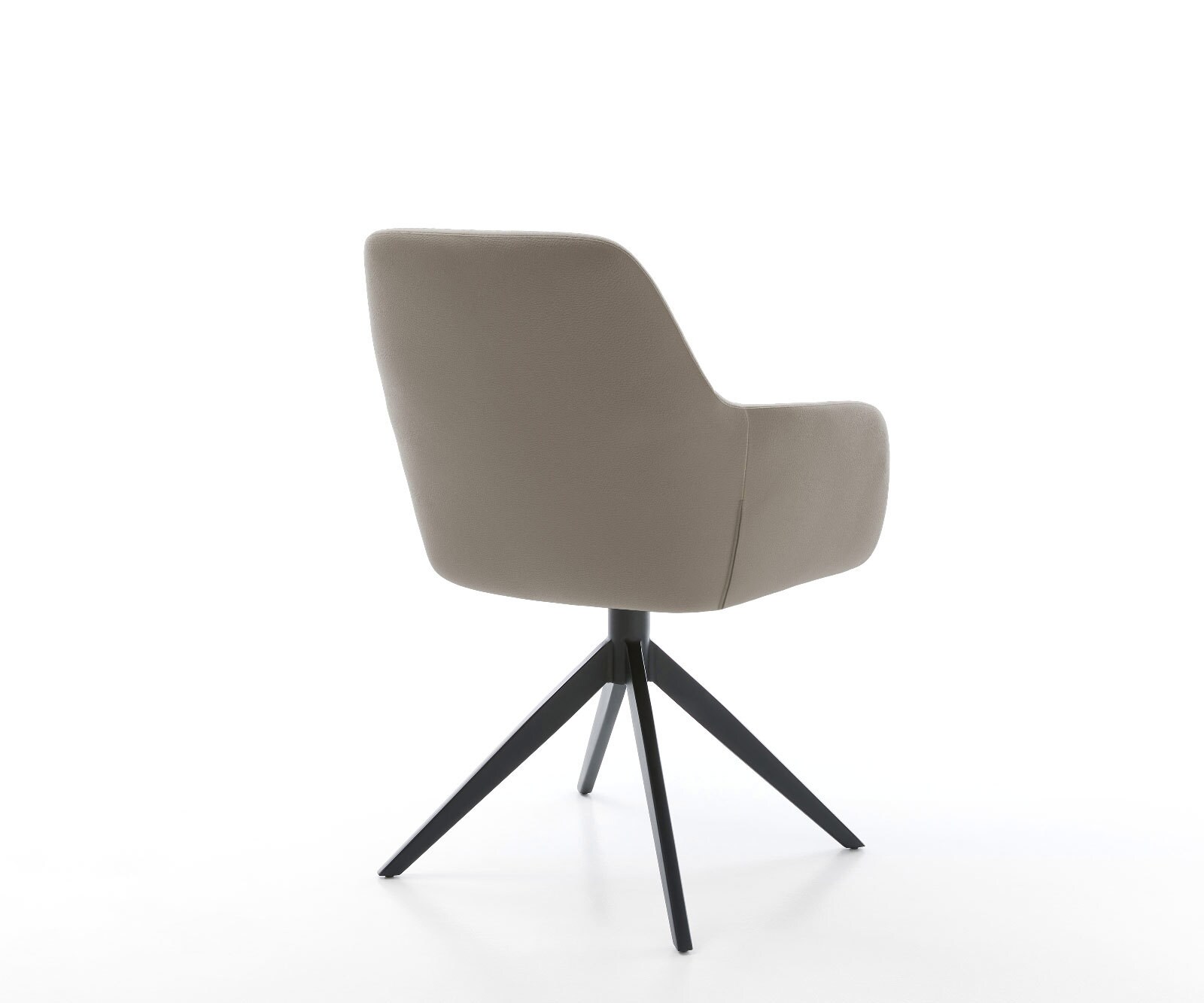 Drehstuhl Pejo-Flex Echt-Leder Schlamm Kreuzgestell breit Schwarz 360° drehbar Wippfunktion Taschenfederkern 4