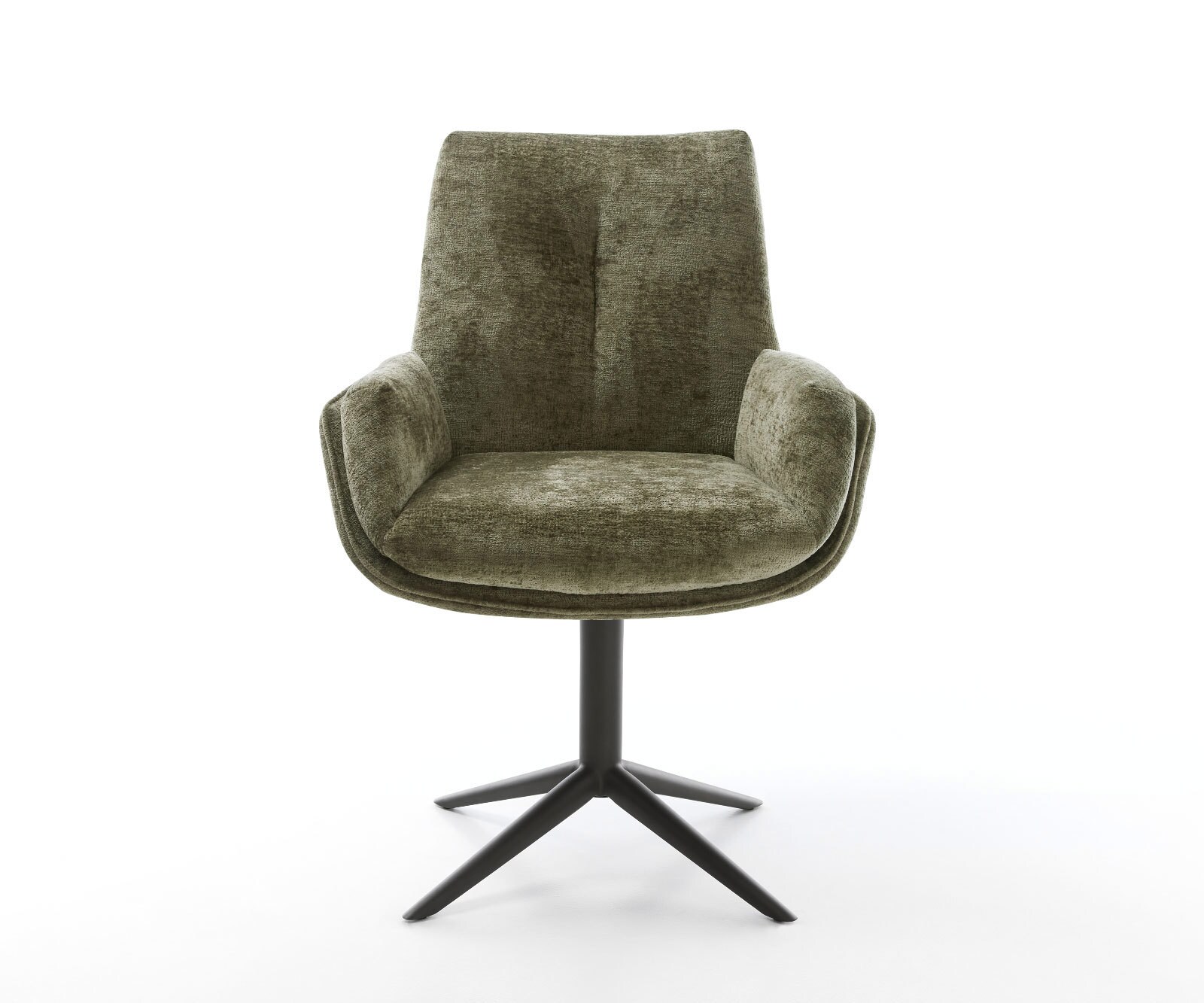 Chaise-pivotante Clea-Flex chenille olive pied de chaise 4 branches noir pivotement sur 360° fonction bascule 1