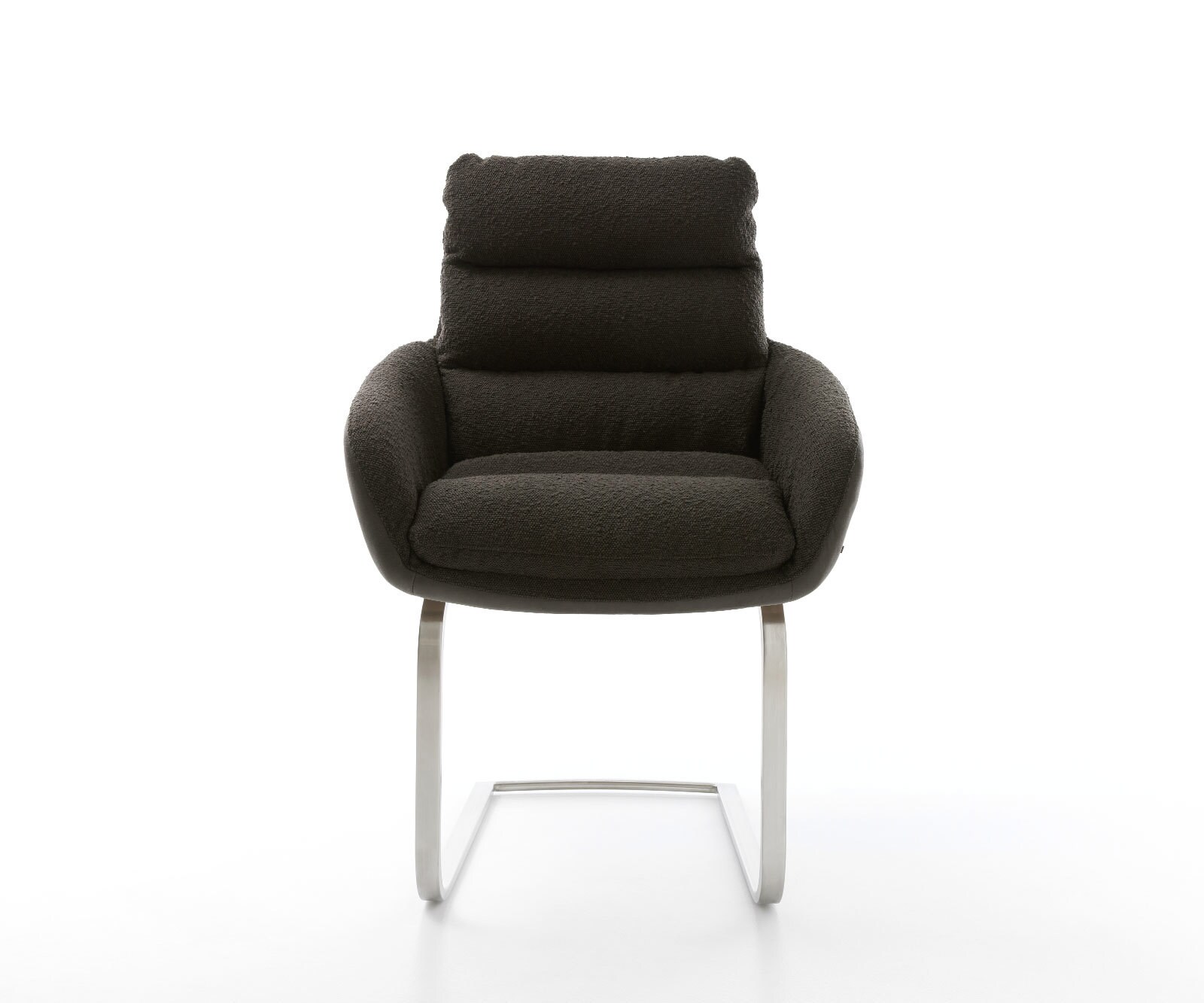 Freischwinger Abelia-Flex mit Armlehnen Materialmix Schwarz Freischwinger flach Edelstahl 2