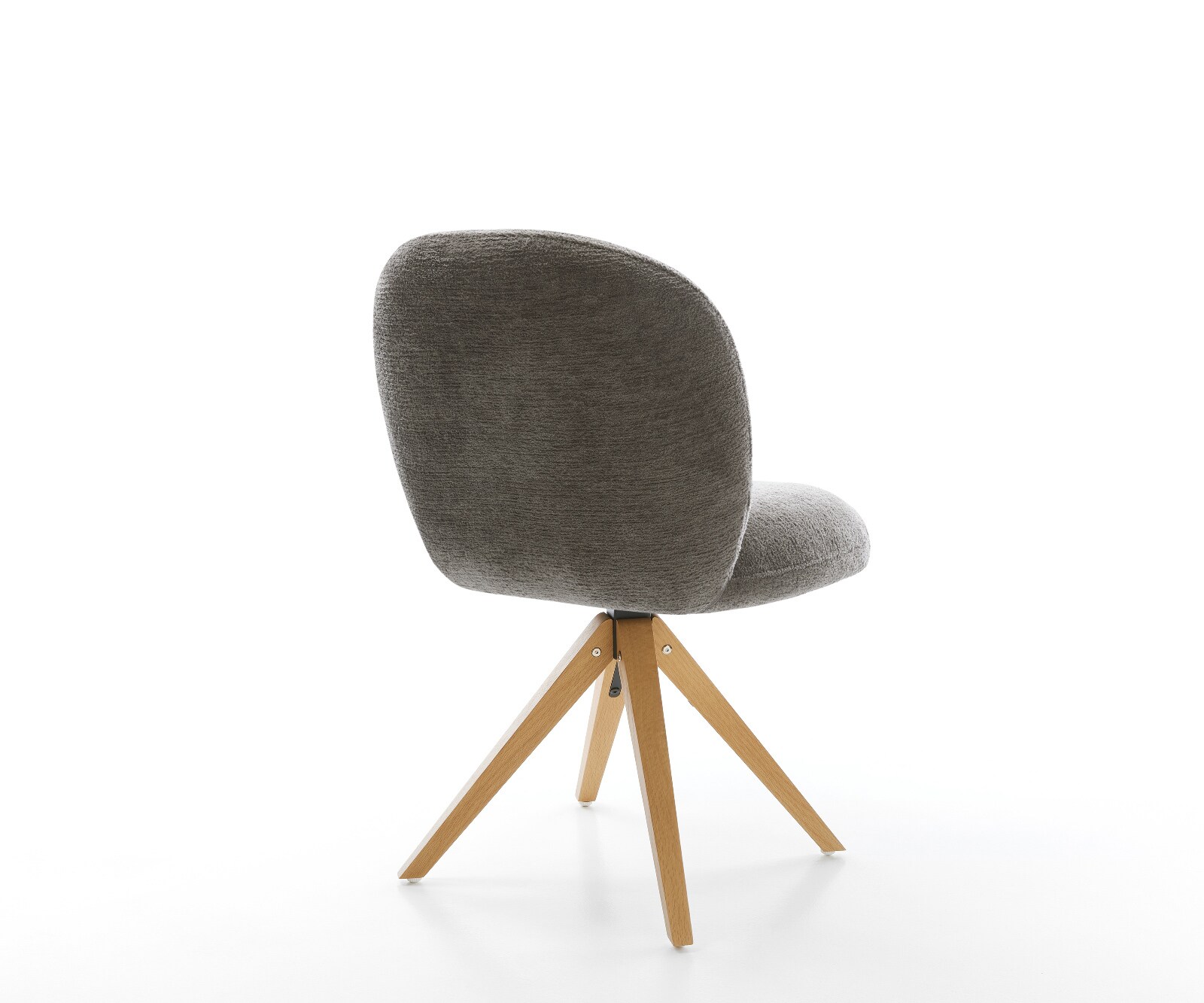 Drehstuhl Nube-Flex Bouclé Soft Schlamm Holzgestell kantig Natur 180° drehbar Taschenfederkern 5