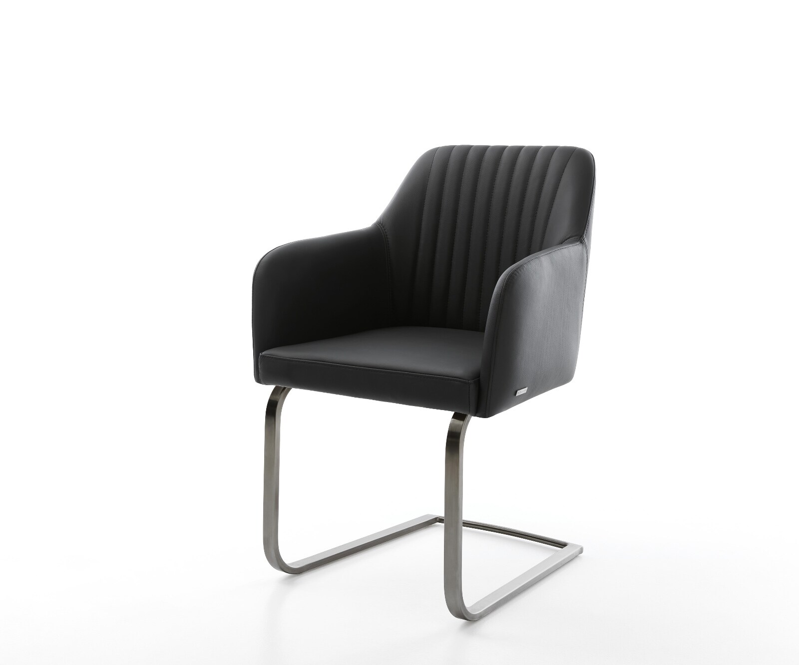 Cantilever Greg-Flex cuir de vache noir pied cantilever plat grafiete ressorts ensachés