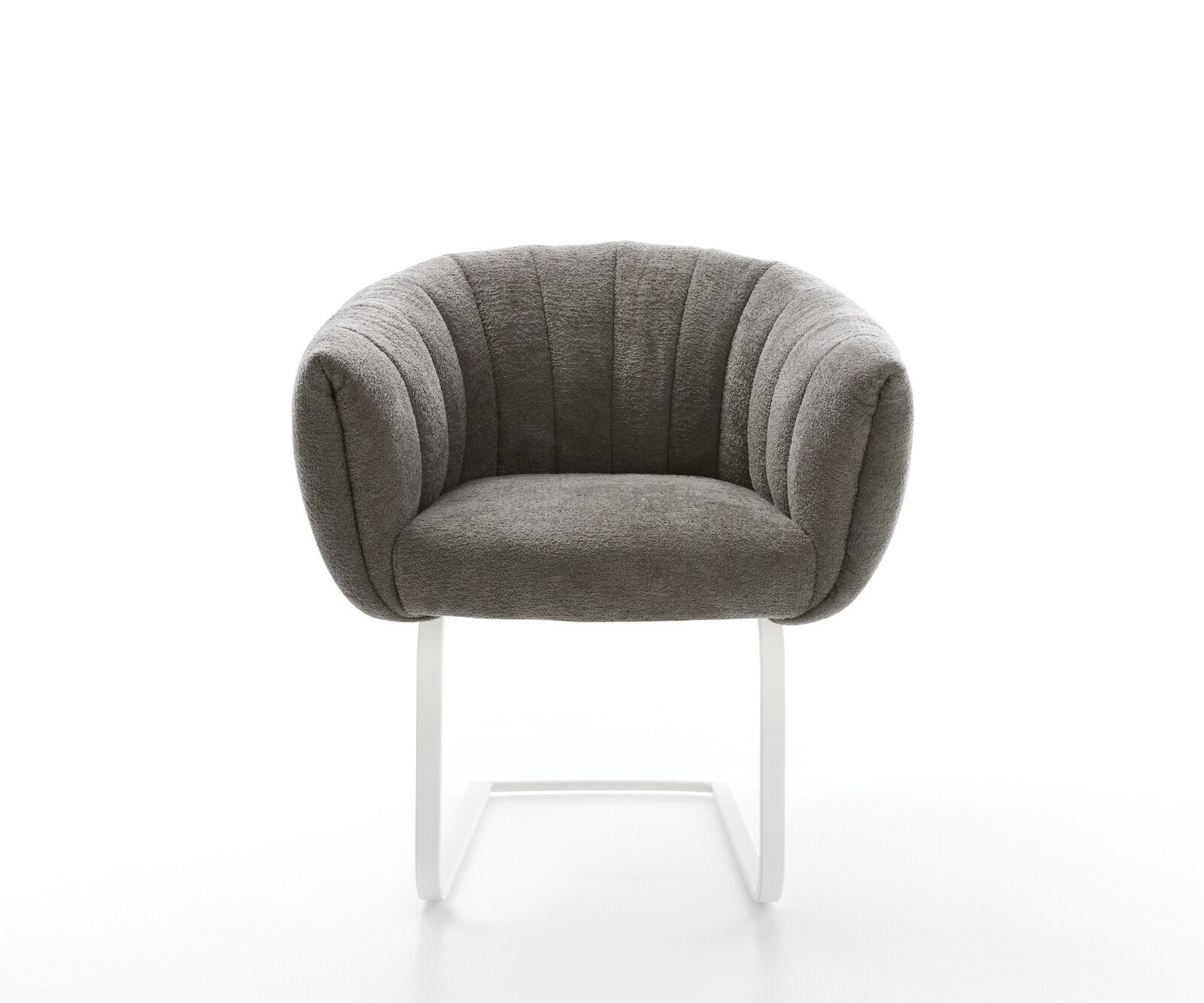 Freischwinger Jada-Flex Bouclé Soft Schlamm Freischwinger flach Weiß Taschenfederkern 1