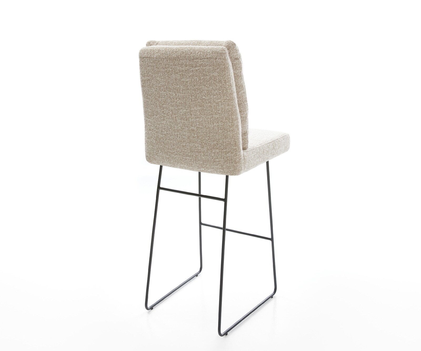 Barstuhl Pela-Flex Webstoff Soft Beige Kufengestell Metall Schwarz 5