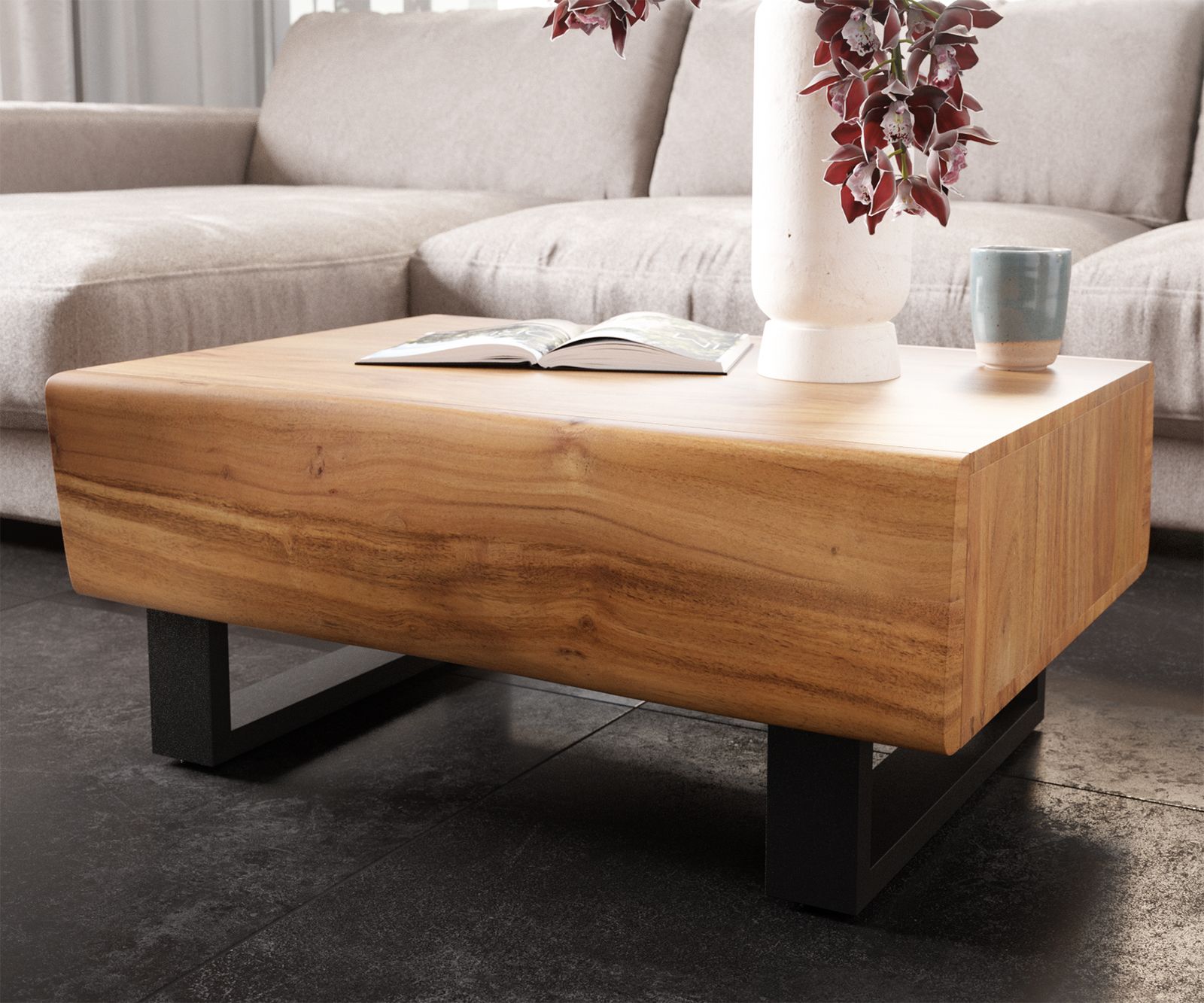 Pied-patin 20 cm métal noir pour meubles à caissons de profondeur 60 cm (lot de 2) 1