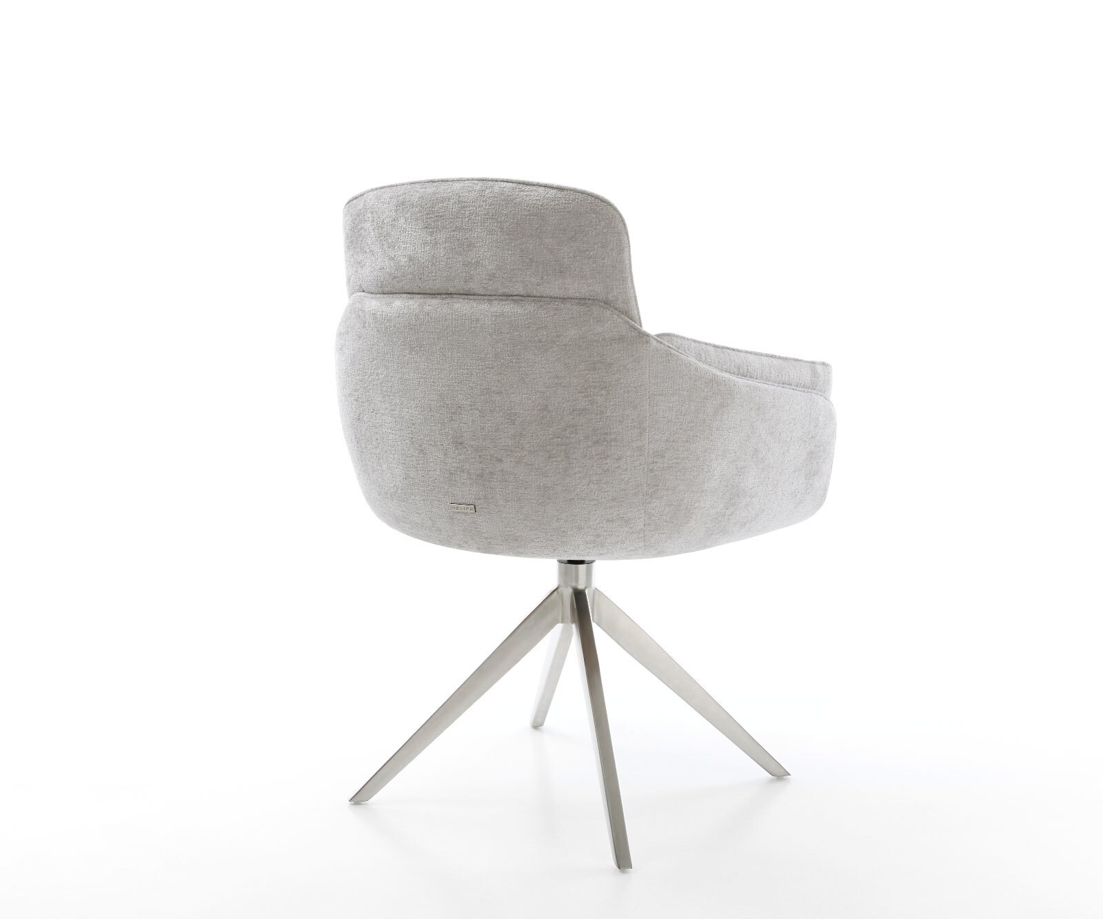 Drehstuhl Luan-Flex mit Armlehnen Chenille Silbergrau Kreuzgestell breit Edelstahl 360° drehbar Wippfunktion 4 Drehstuhl Luan-Flex mit Armlehnen Chenille Silbergrau Kreuzgestell breit Edelstahl 360° drehbar Wippfunktion 4