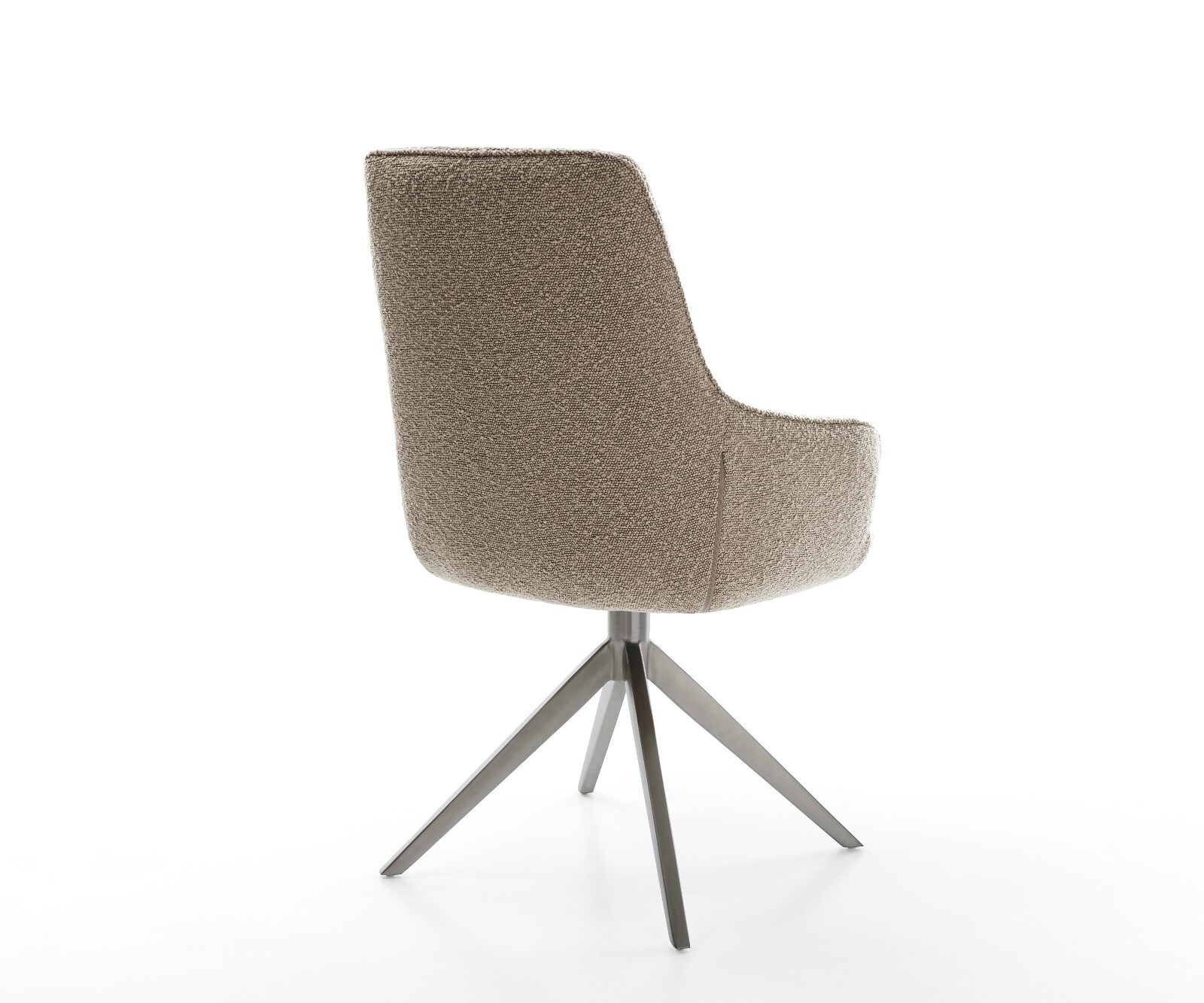 Chaise-pivotante Zelia-Flex avec accoudoirs bouclé boue pied croisé large grafiete pivotement sur 360° fonction bascule ressorts ensachés 4