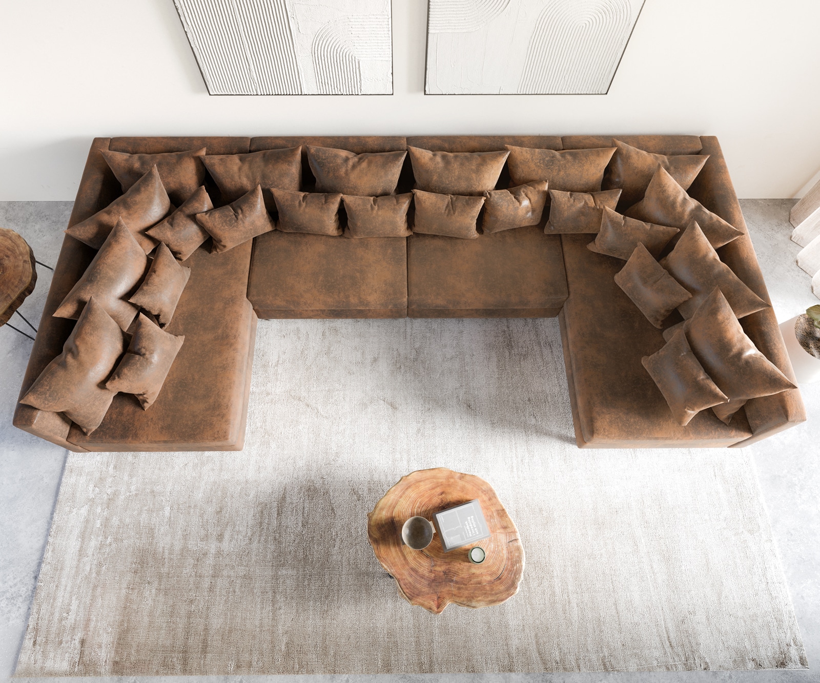 Wohnlandschaft Clovis XL Braun Antik Optik Modulsofa 4 Wohnlandschaft Clovis XL Braun Antik Optik Modulsofa 4