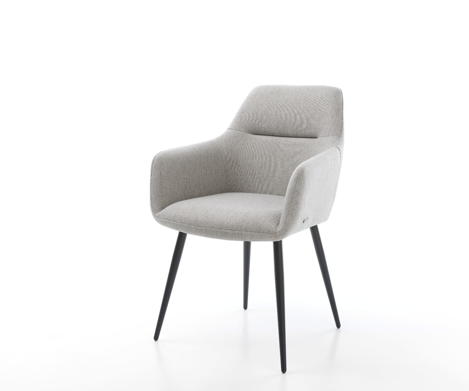 Esszimmerstuhl Pejo-Flex Stripes Hellgrau 4-Fuß konisch Schwarz Taschenfederkern Esszimmerstuhl Pejo-Flex Stripes Hellgrau 4-Fuß konisch Schwarz Taschenfederkern