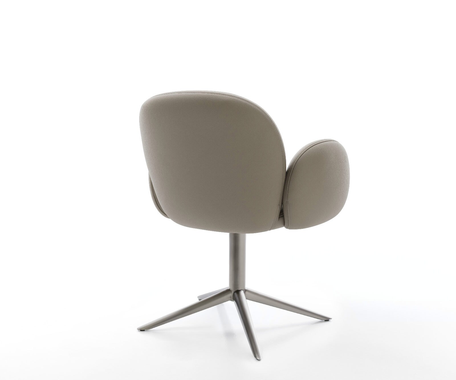 Drehstuhl Nube-Flex mit Armlehnen Echt-Leder Schlamm Fußkreuz Graphit 360° drehbar Wippfunktion Taschenfederkern 4