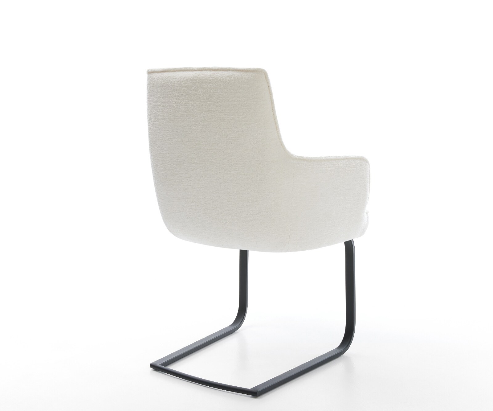 Freischwinger Heira-Flex mit Armlehnen Bouclé Soft Beige Freischwinger flach Schwarz Taschenfederkern 4