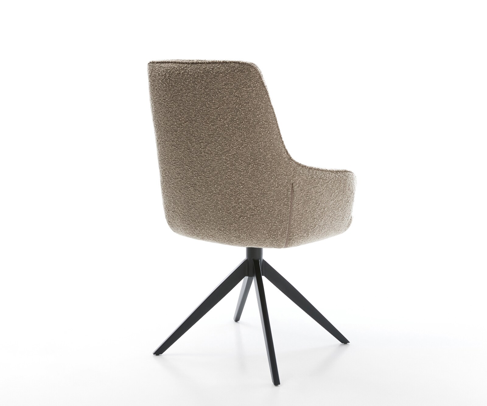 Chaise-pivotante Zelia-Flex avec accoudoirs bouclé boue pied croisé large noir pivotement sur 360° fonction bascule ressorts ensachés 4