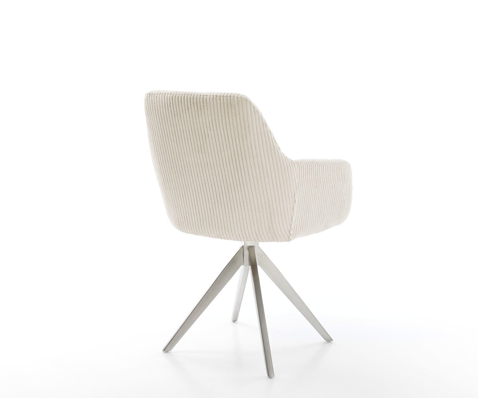 Esszimmerstuhl Pejo-Flex Cord Beige Kreuzgestell kantig Edelstahl Taschenfederkern 4