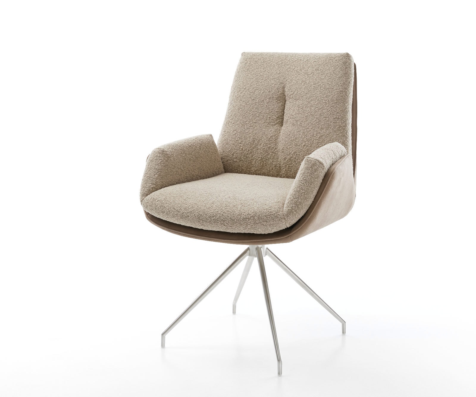 Drehstuhl Clea-Flex Materialmix Schlamm Kreuzgestell konisch Edelstahl 180° drehbar Drehstuhl Clea-Flex Materialmix Schlamm Kreuzgestell konisch Edelstahl 180° drehbar