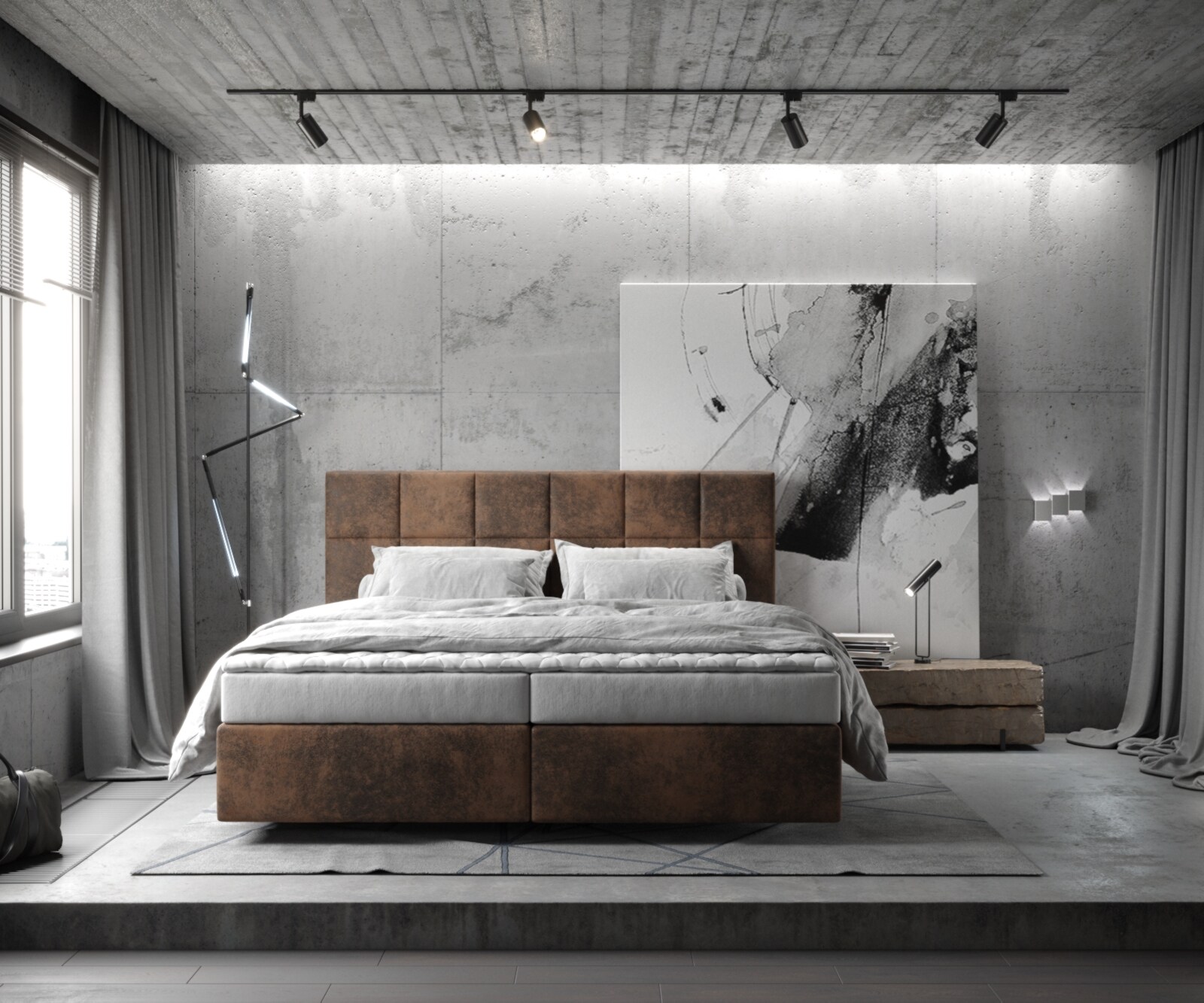 Boxspringbett Dream-Fine 180x200 cm Mikrofaser Braun mit Matratze und Topper 1 Boxspringbett Dream-Fine 180x200 cm Mikrofaser Braun mit Matratze und Topper 1