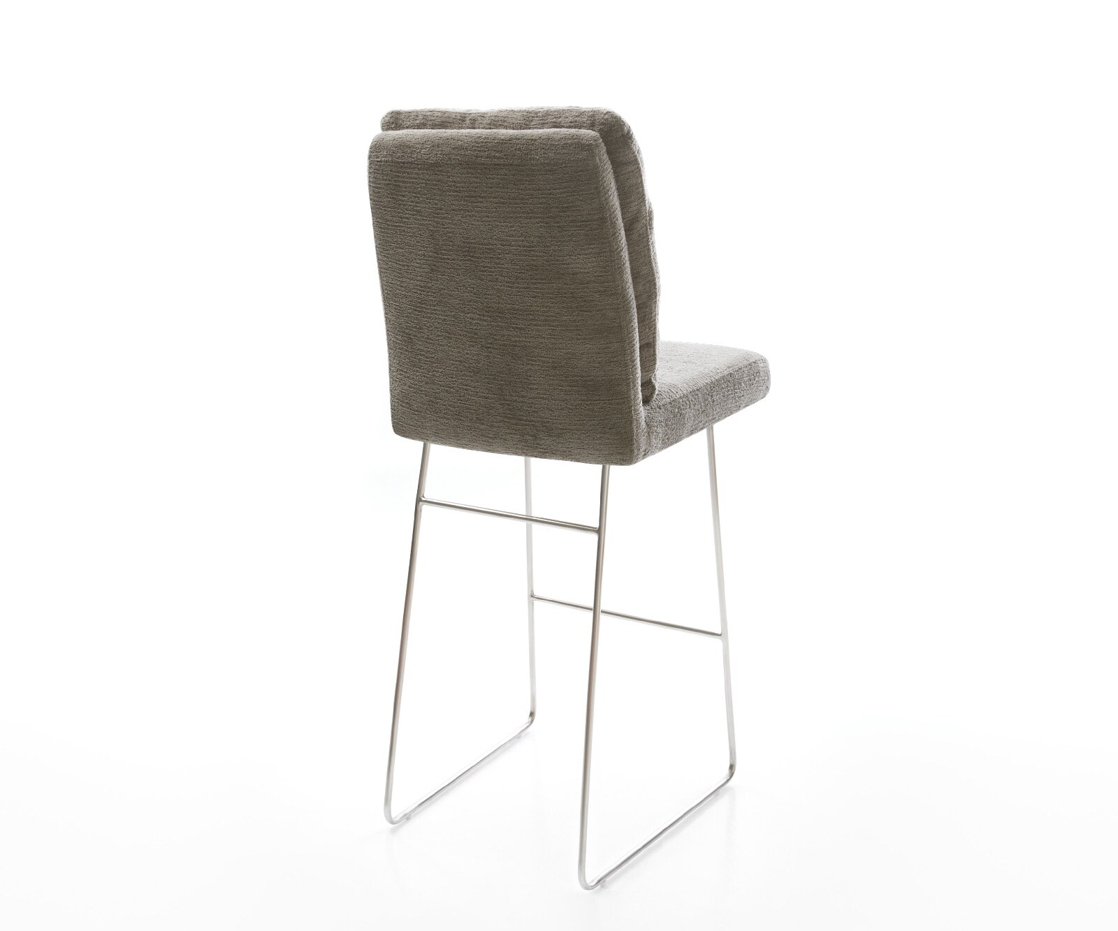 Barstuhl Pela-Flex Bouclé Soft Schlamm Kufengestell Edelstahl Silberfarben 5