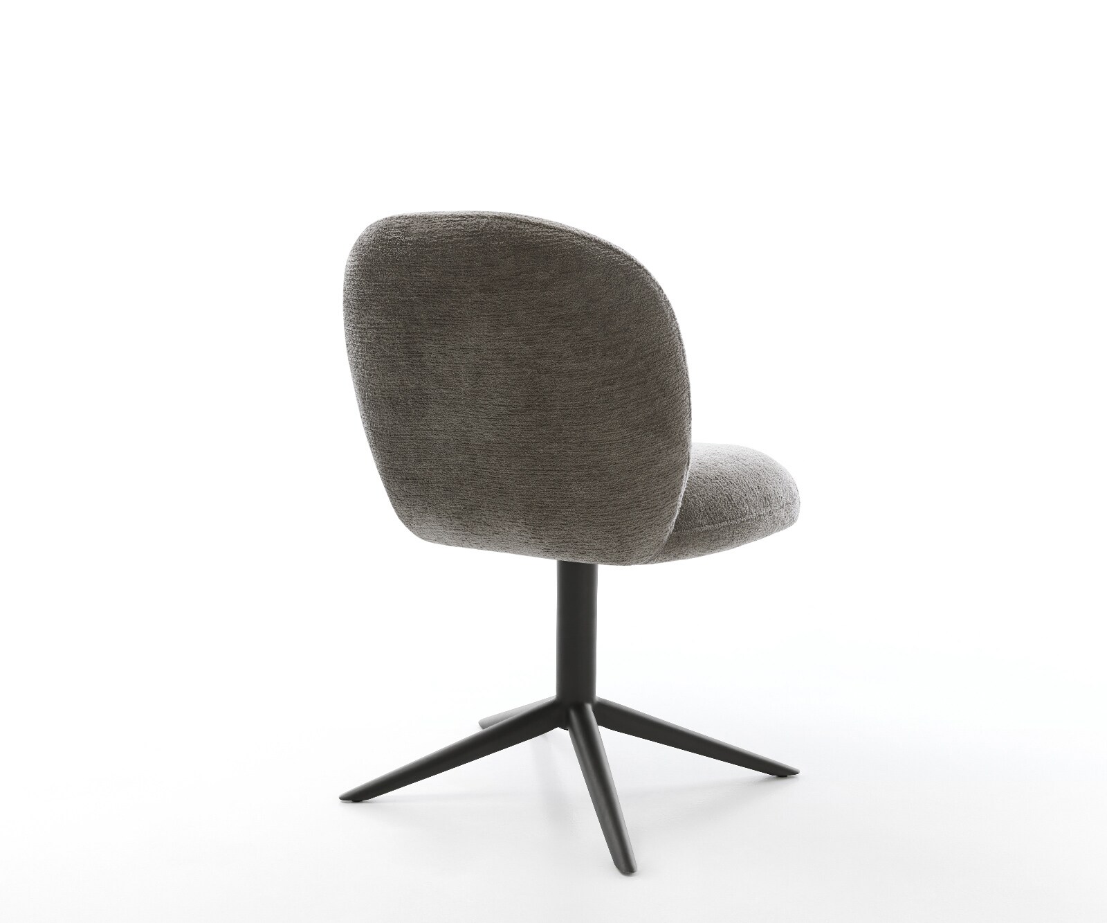 Chaise-pivotante Nube-Flex bouclé doux couleur boue pied de chaise 4 branches noir pivotement sur 360° fonction bascule resorts ensachés 4