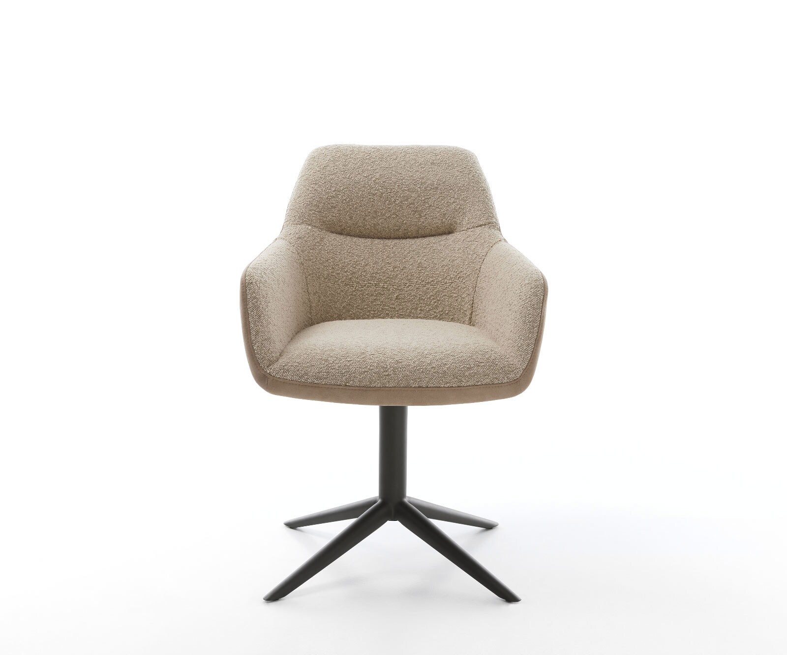 Chaise-pivotante Pejo-Flex tissu mixte couleur boue pied de chaise 4 branches noir pivotement sur 360° fonction bascule ressorts ensachés 1