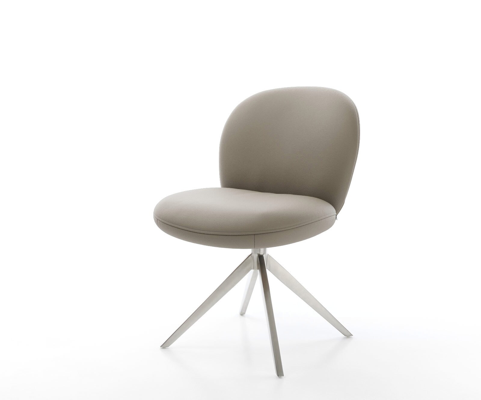 Drehstuhl Nube-Flex Echt-Leder Schlamm Kreuzgestell breit Edelstahl 360° drehbar Wippfunktion Taschenfederkern