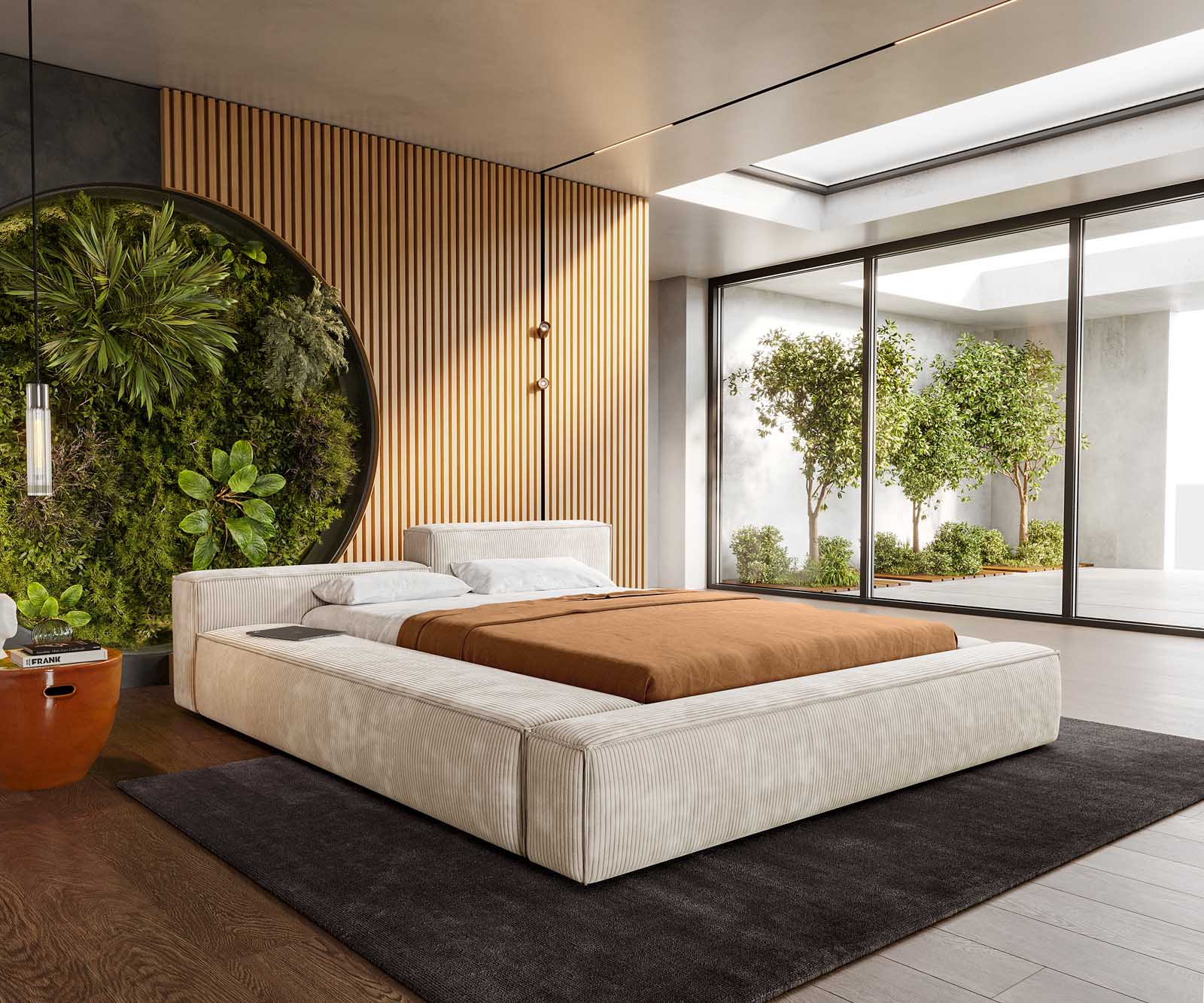 Polsterbettgestell Kalinea 140x200 cm Cord Beige Polsterbettgestell Kalinea 140x200 cm Cord Beige