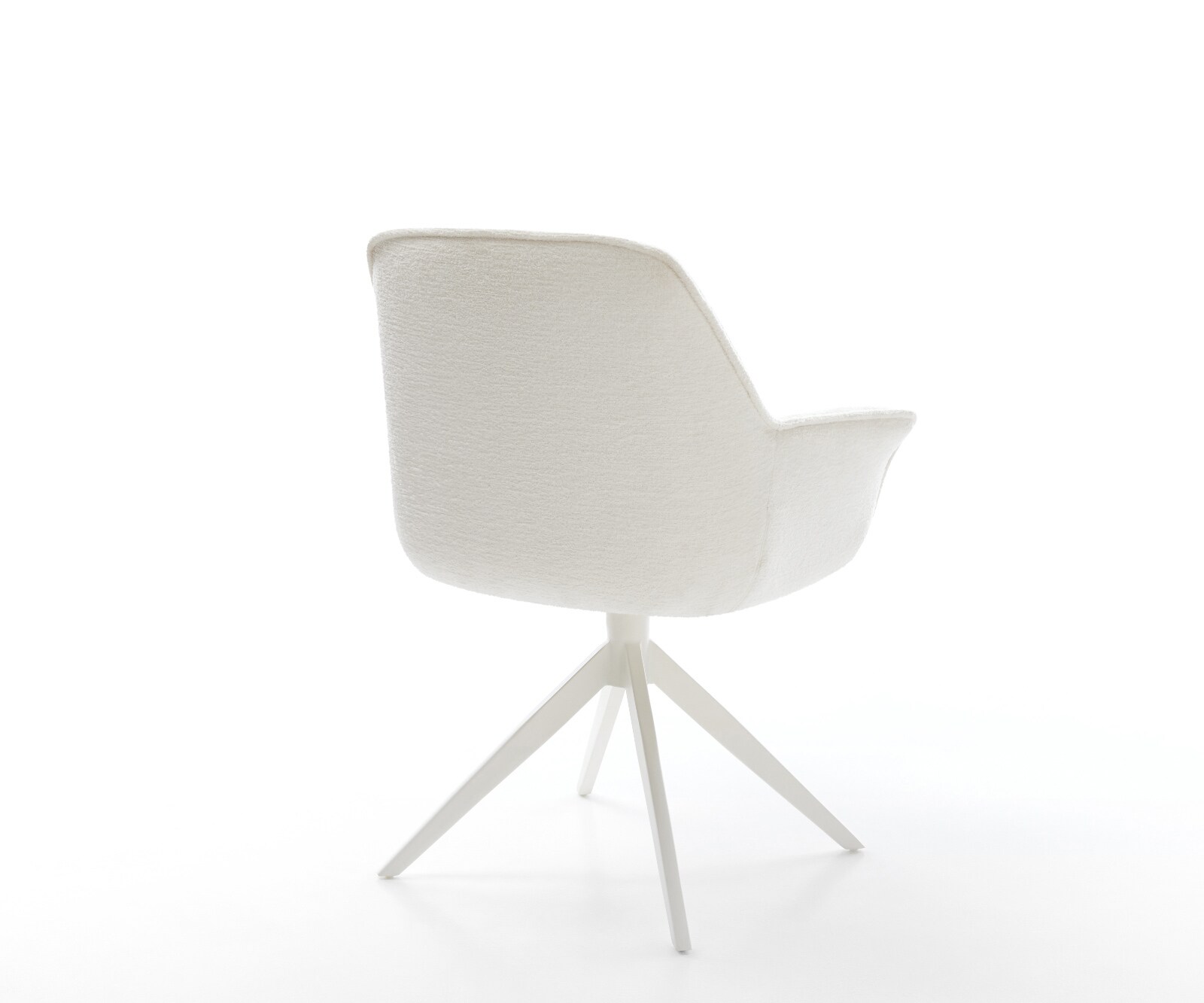 Chaise-pivotante Keila-Flex avec accoudoirs bouclé doux beige pied croisé large blanc pivotement sur 360° fonction bascule 5
