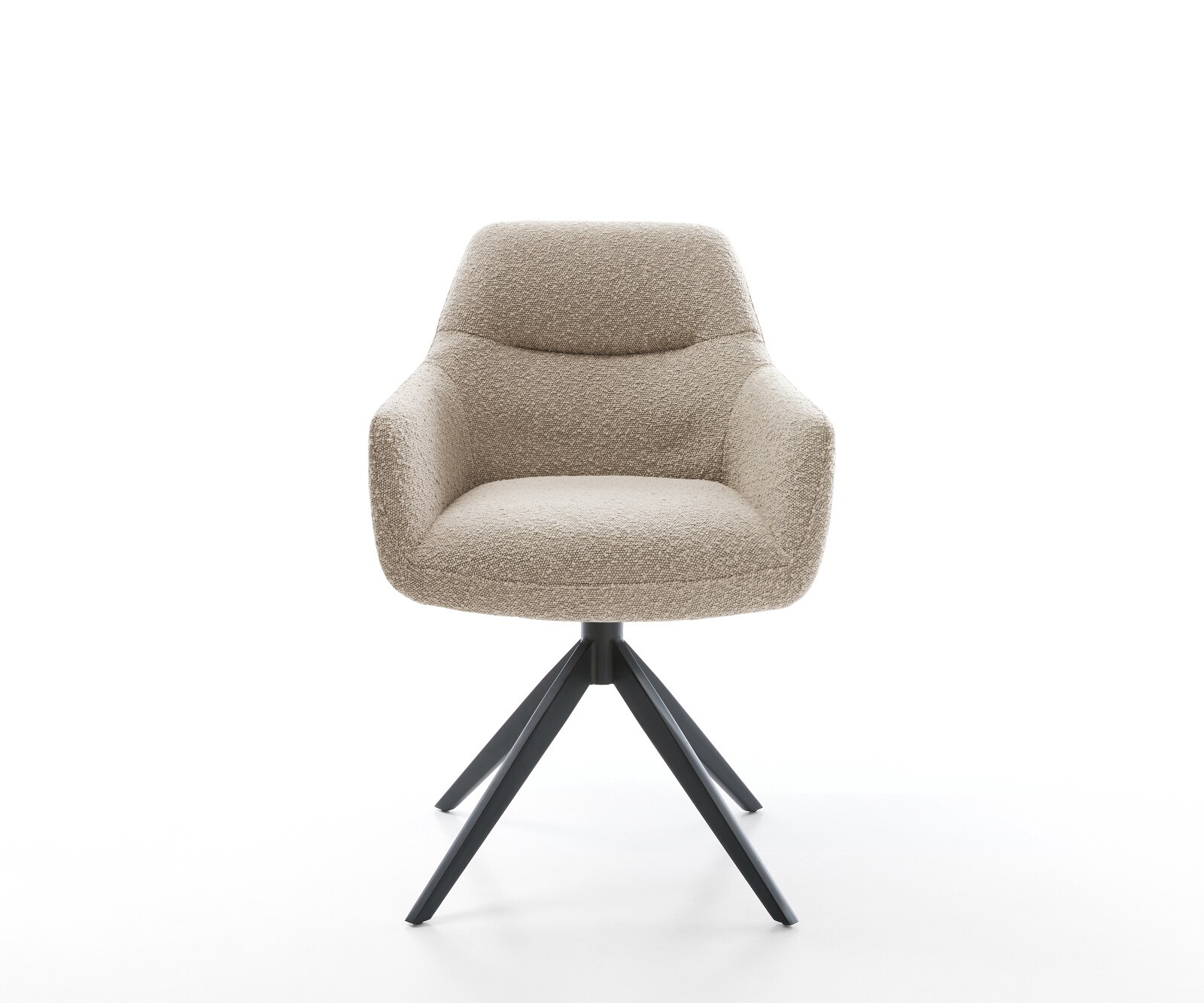 Drehstuhl Pejo-Flex Bouclé Schlamm Kreuzgestell breit Schwarz 360° drehbar Wippfunktion Taschenfederkern 1