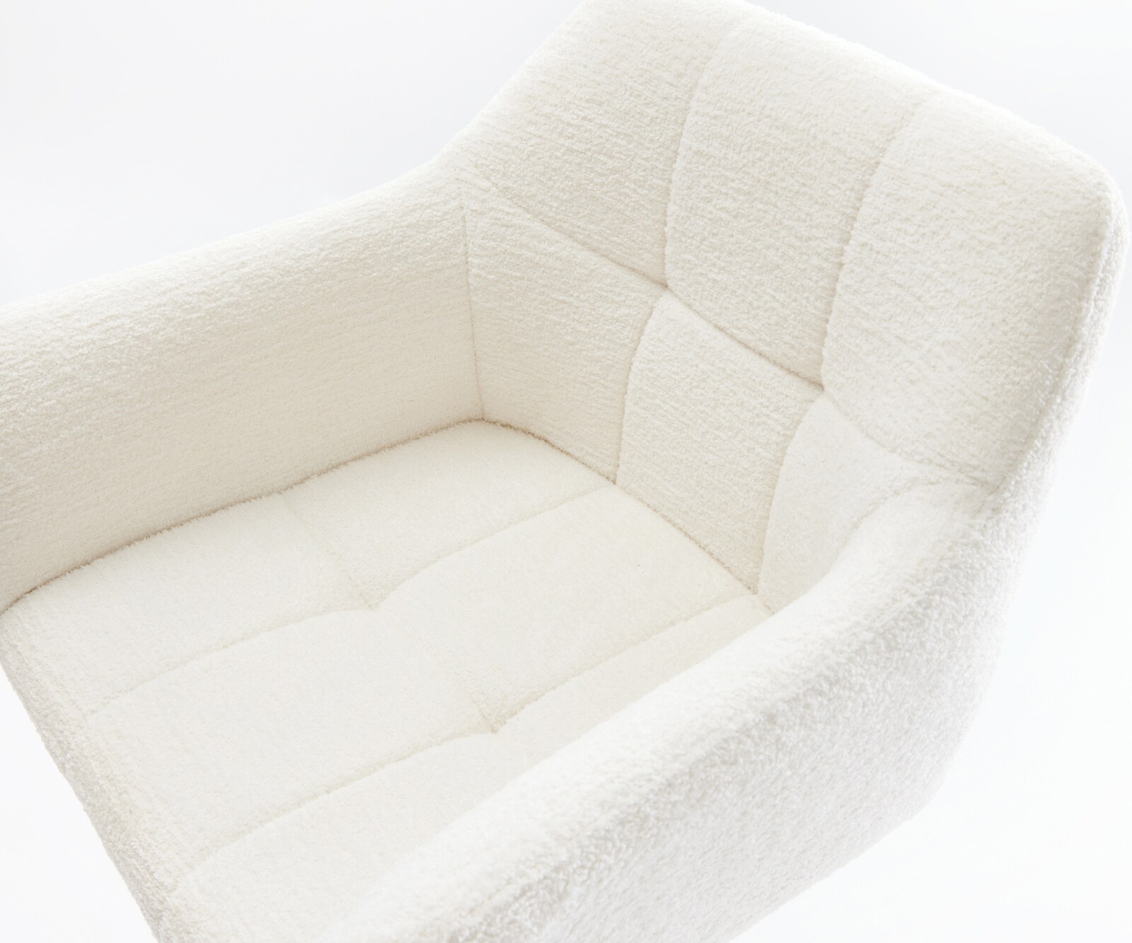 Barstuhl Yulo-Flex Bouclé Soft Beige Freischwinger Flach Metall Schwarz 4