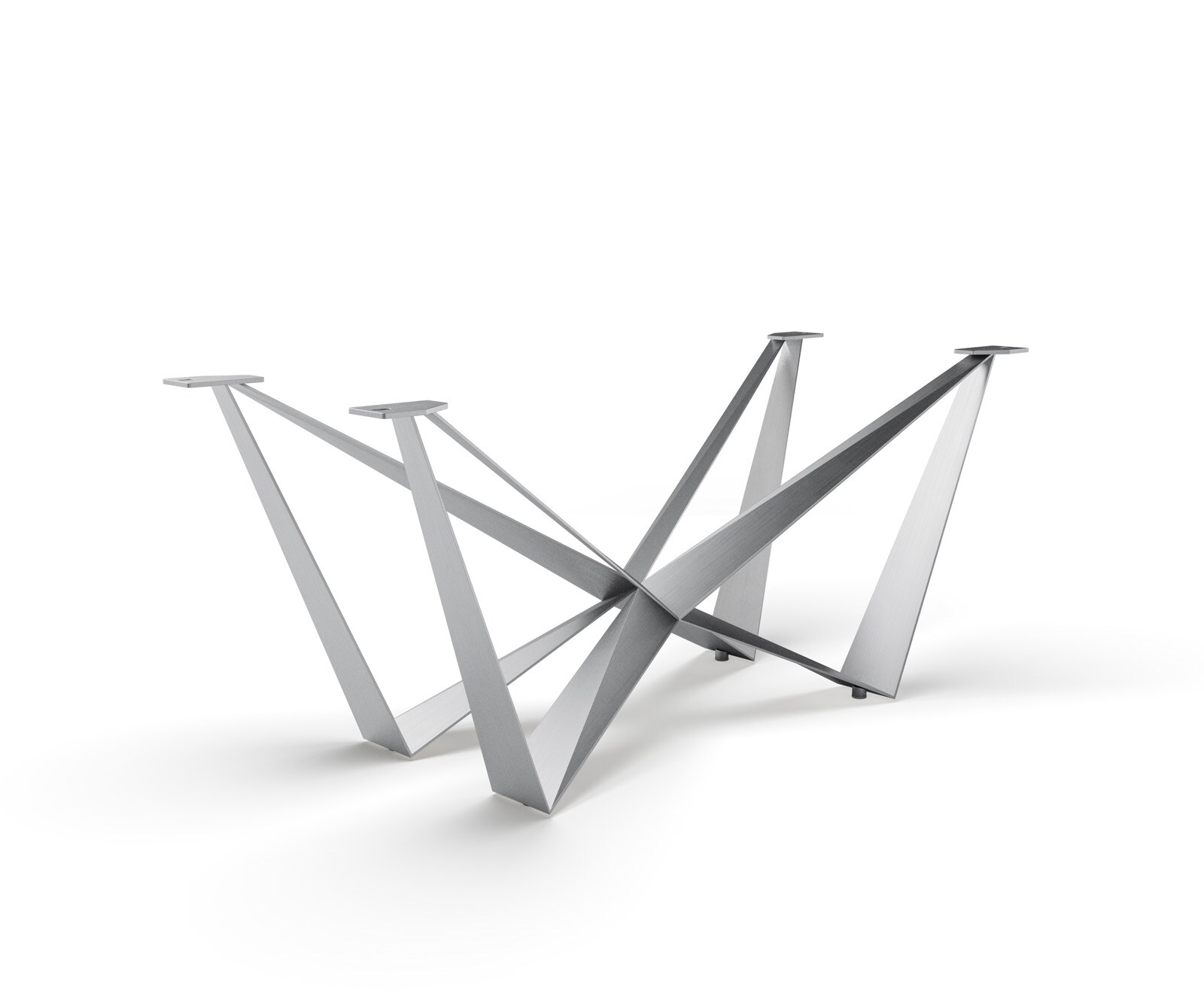 Cadre de table Spider acier inoxydable argenté pour plateaux à partir de 200 cm