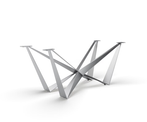 Cadre de table Spider acier inoxydable argenté pour plateaux à partir de 200 cm