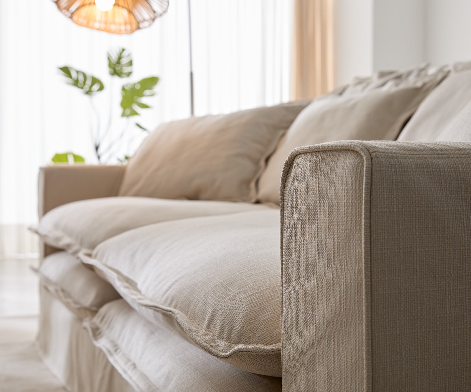 Canapé Noelia 240x145 cm couleur ivoire avec coussin canapé avec housse 6 Canapé Noelia 240x145 cm couleur ivoire avec coussin canapé avec housse 6