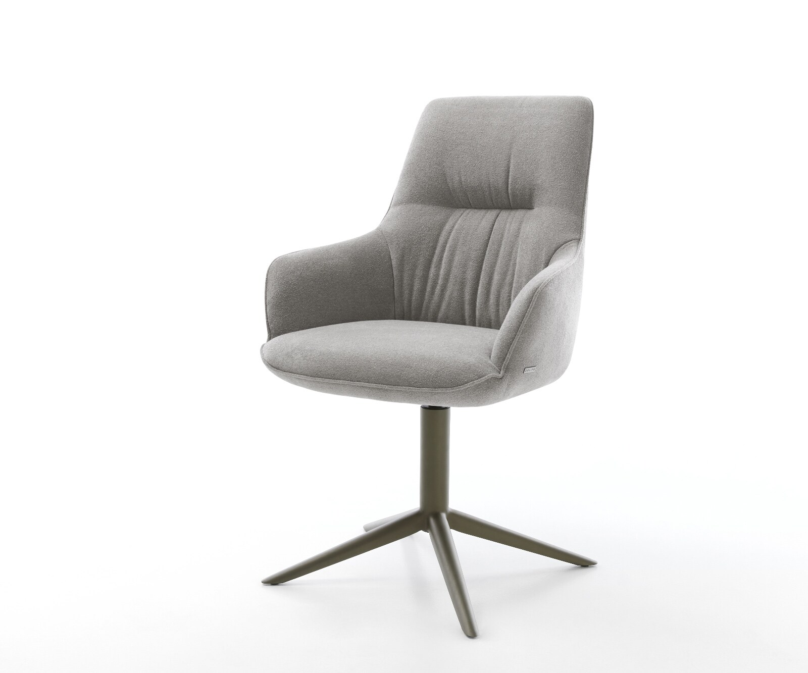 Drehstuhl Zelia-Flex mit Armlehnen Strukturstoff Soft Grau Fußkreuz Effektfinish Titan 360° drehbar Wippfunktion Taschenfederkern
