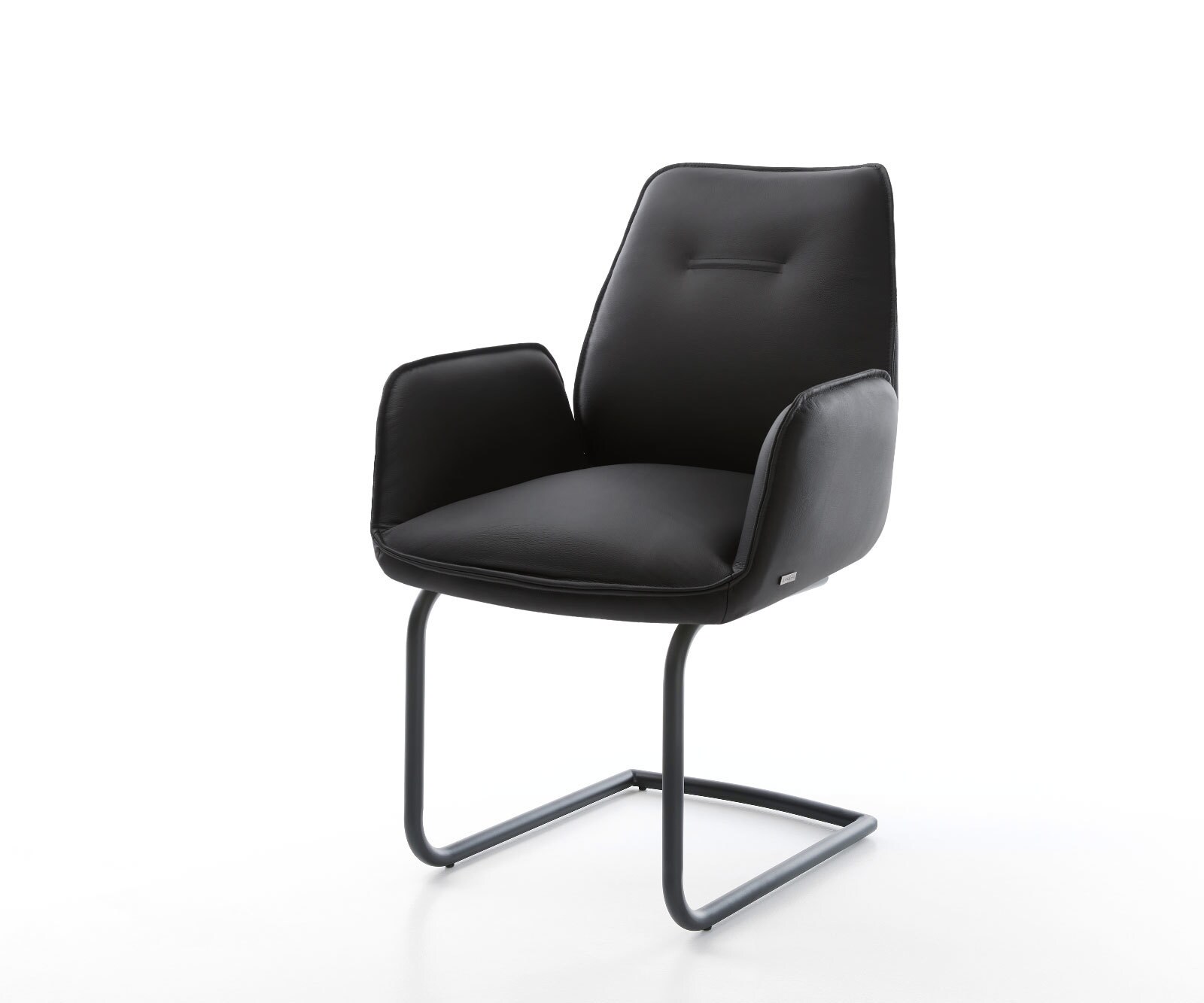 Cantilever Zoa-Flex cuir de vache noir pied cantilever rond noir ressorts ensachés 1