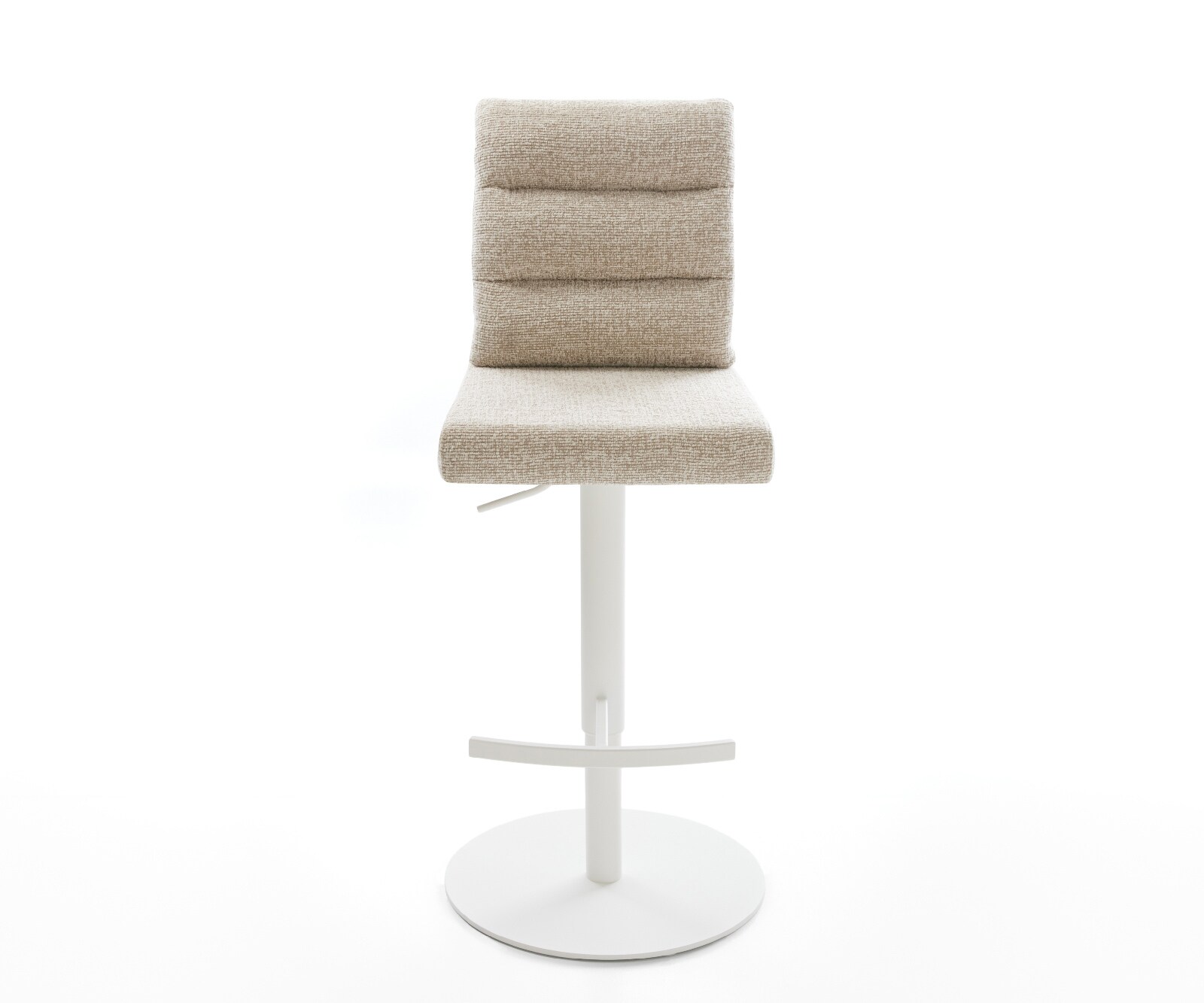 Barstuhl Pela-Flex Webstoff Soft Beige Drehfuß höhenverstellbar Metall Weiß 2