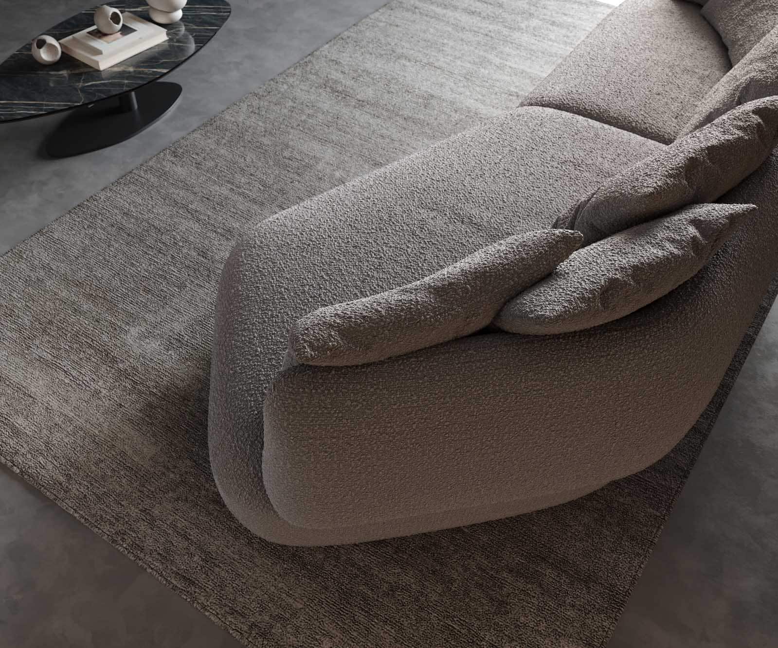 Sofa Roya 320x140 cm Bouclé Silbergrau 5 Sofa Roya 320x140 cm Bouclé Silbergrau 5