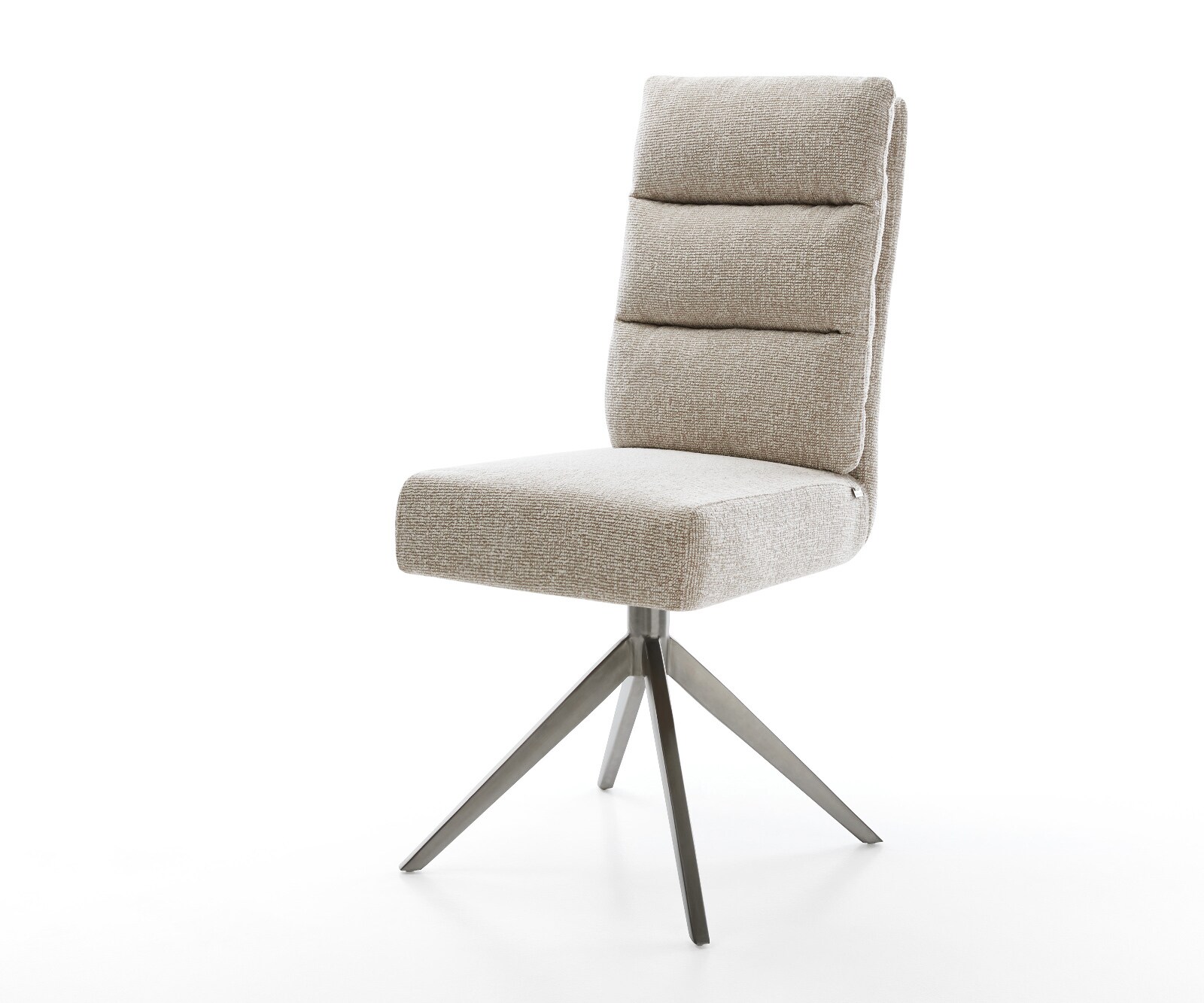 Drehstuhl Pela-Flex Webstoff Soft Beige Kreuzgestell breit Graphit 360° drehbar Wippfunktion Taschenfederkern