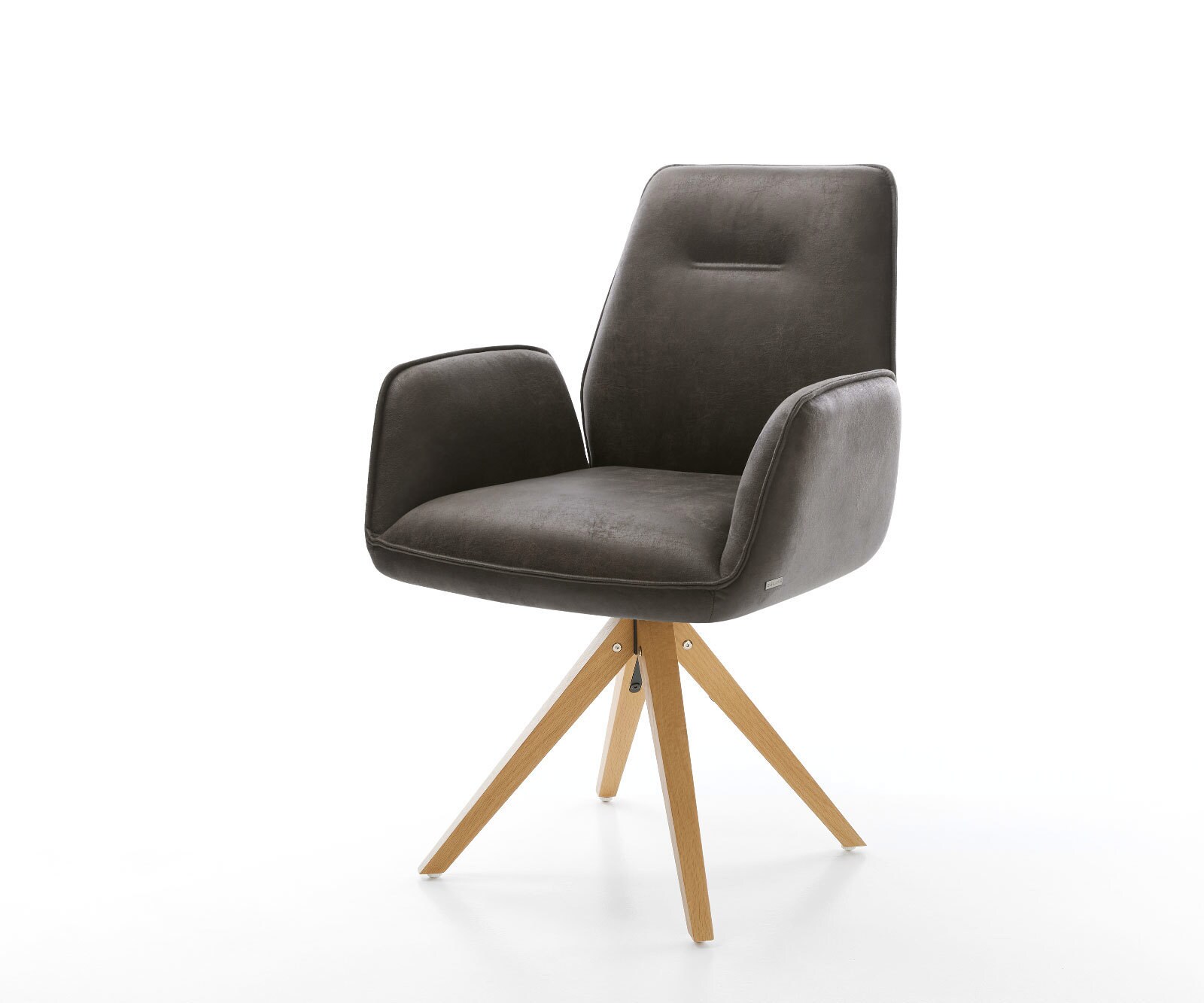 Chaise-pivotante Zoa-Flex anthracite vintage cadre en bois angulaire pivote sur 180°