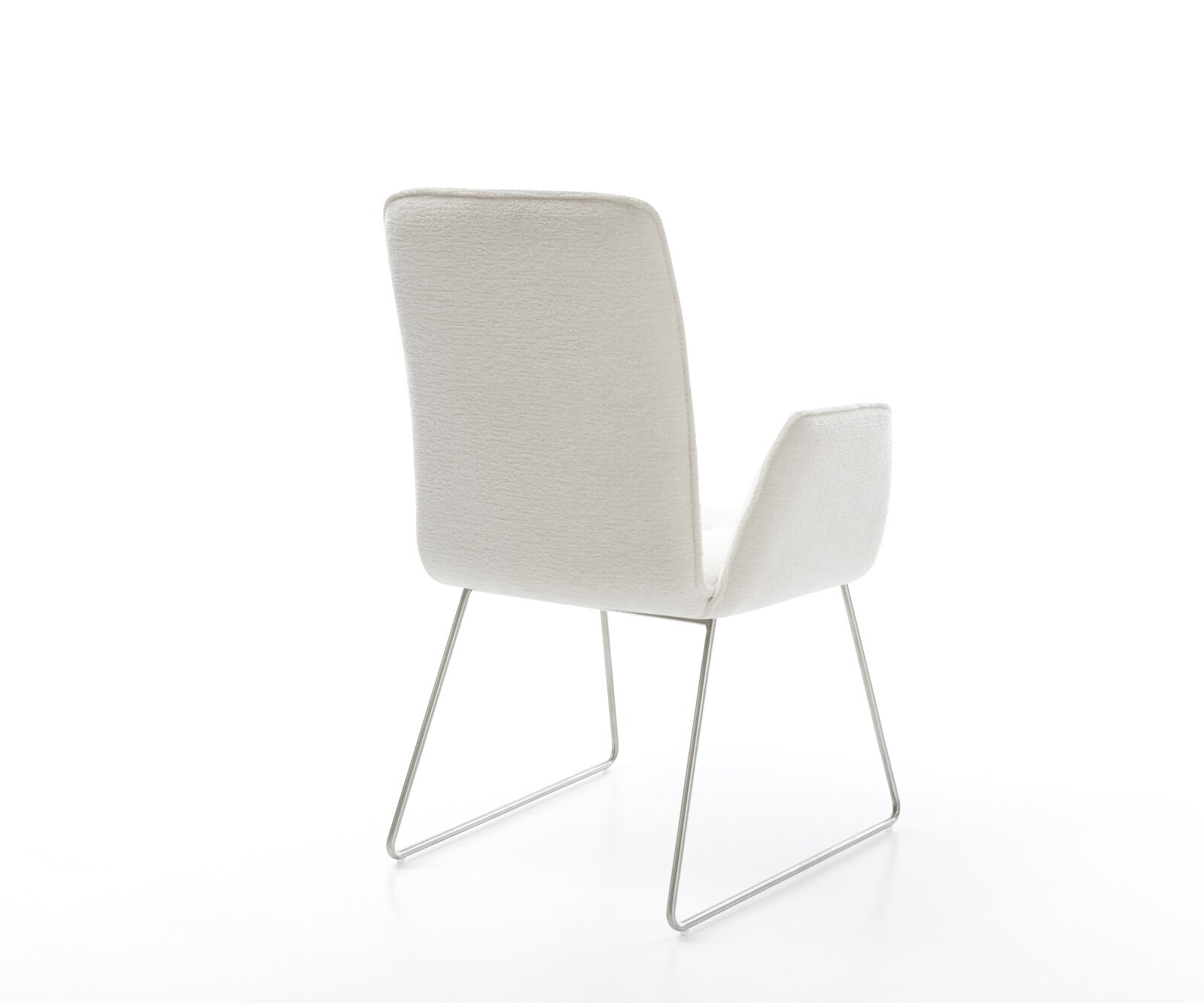 Esszimmerstuhl Vinja-Flex Bouclé Soft Beige Kufengestell Edelstahl 5