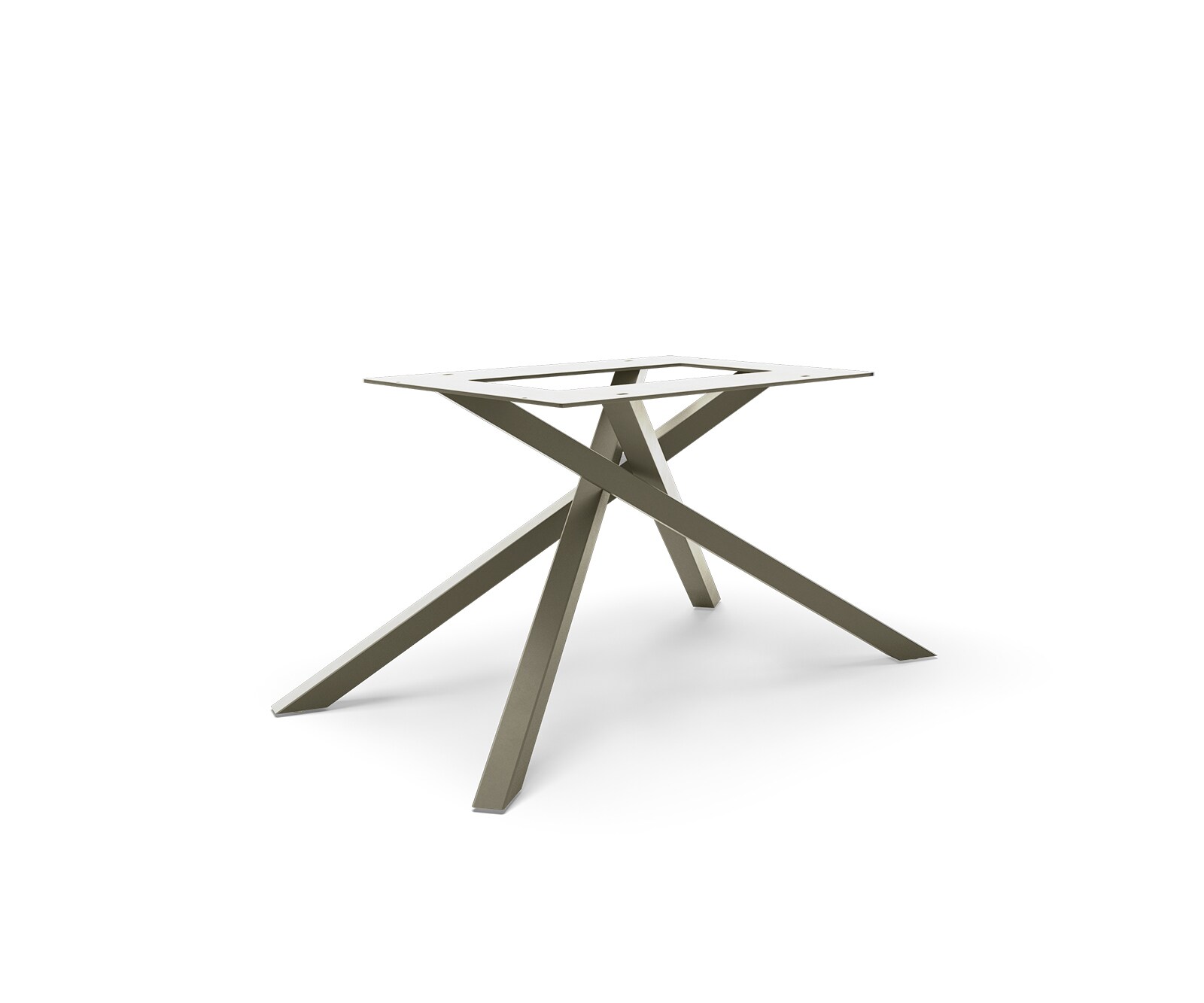 Kreuzgestell Rechteck Metall Effektfinish Titan für Tischplatten ab 200 cm